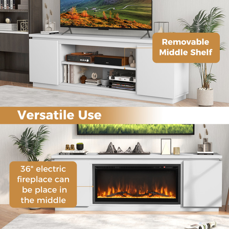 Fireplace TV Stand for TVs up to 80 Inch with 3 Adjustable Shelves - Image 10