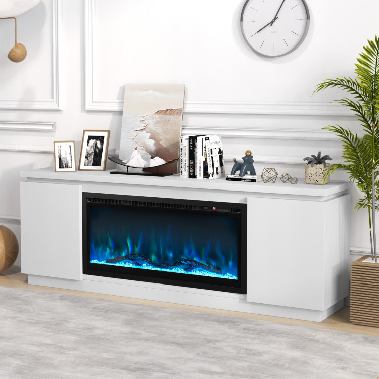 Fireplace TV Stand for TVs up to 80 Inch with 3 Adjustable Shelves view 3
