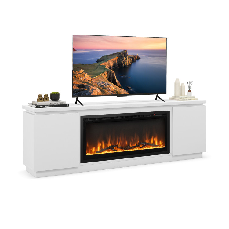 Fireplace TV Stand for TVs up to 80 Inch with 3 Adjustable Shelves view 1