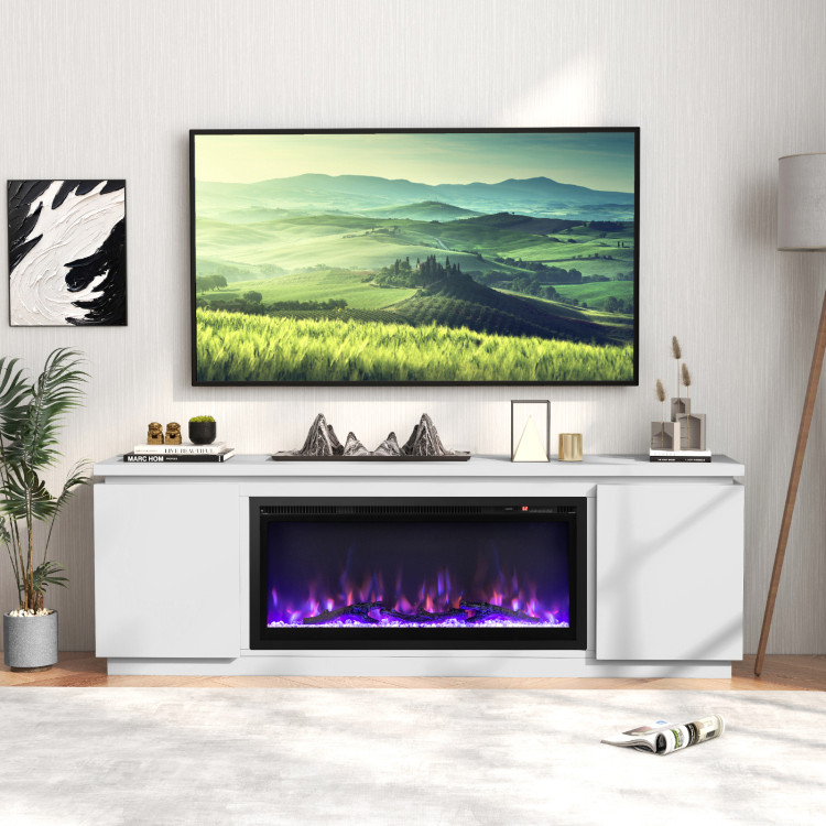Fireplace TV Stand for TVs up to 80 Inch with 3 Adjustable Shelves view 6