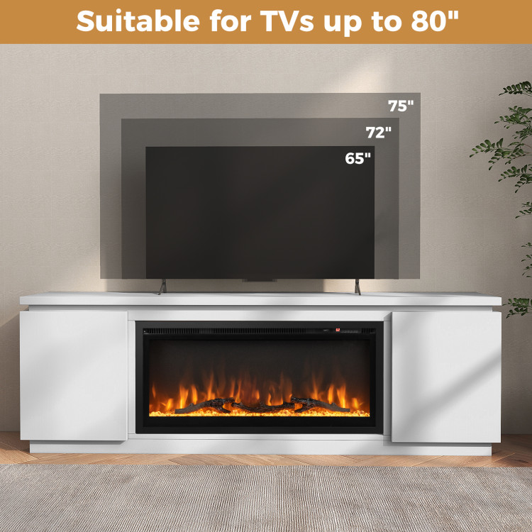 Fireplace TV Stand for TVs up to 80 Inch with 3 Adjustable Shelves view 7