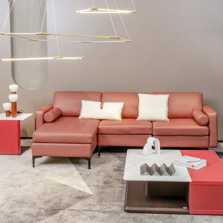 Modular L-shaped 3-Seat Sectional Sofa with Reversible Chaise and 2 USB Ports view 3