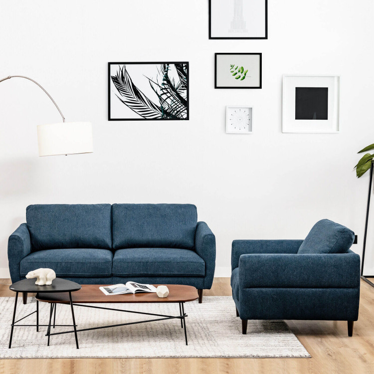 2 Pieces Modern Upholstered Sofa Set with Removable Cushion Covers view 3