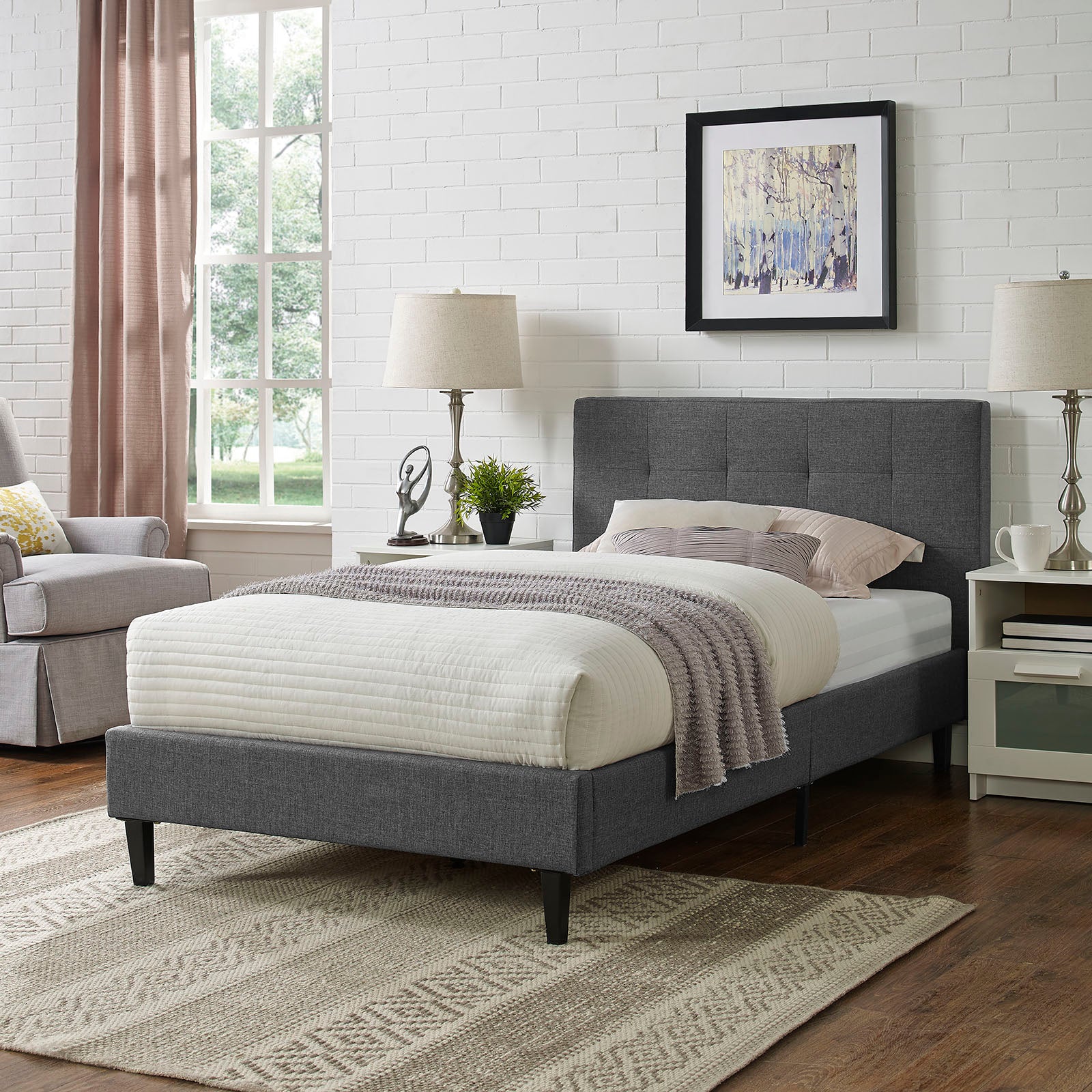 Linnea Fabric Bed view 2