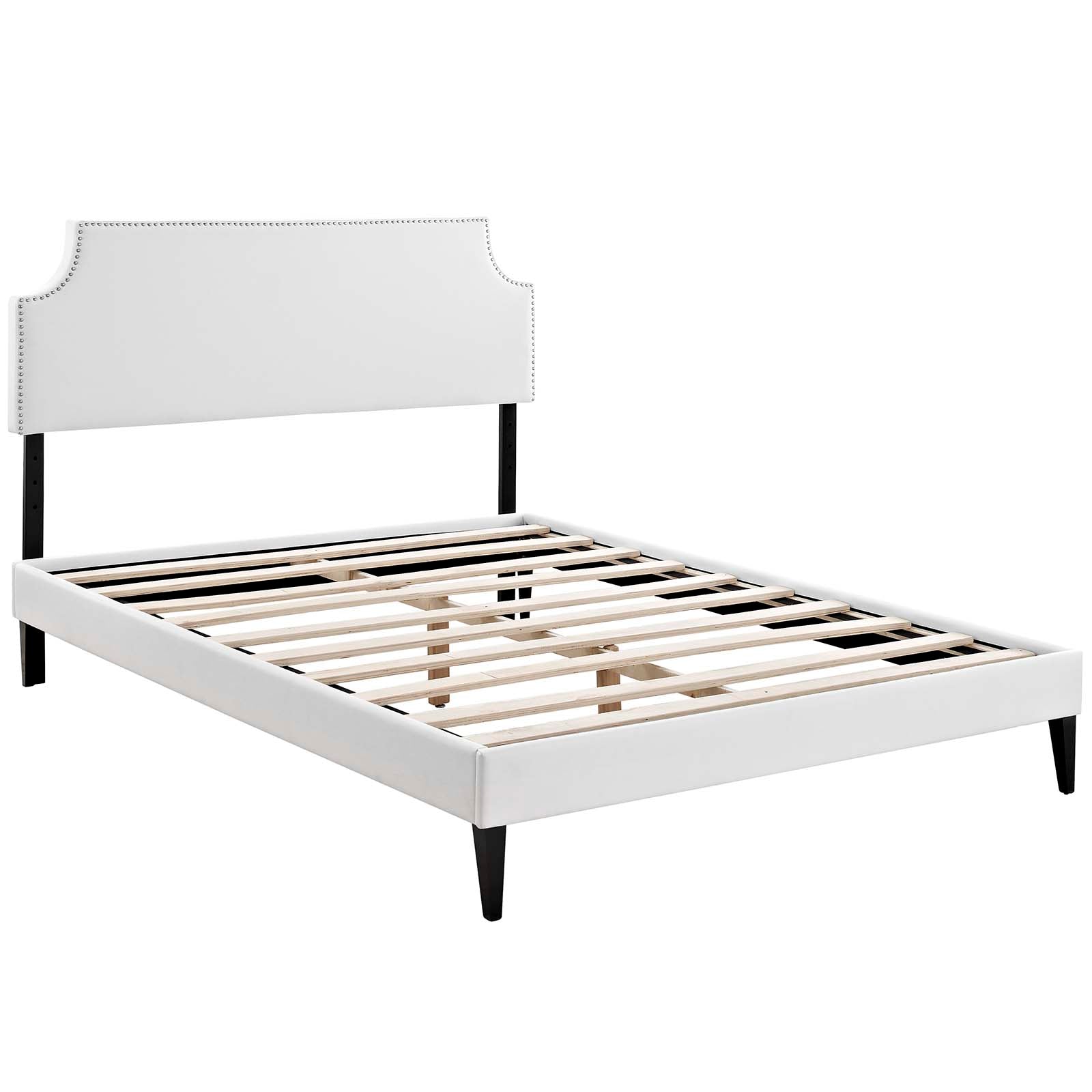 Laura Fabric Platform Bed with Squared Tapered Legs view 5