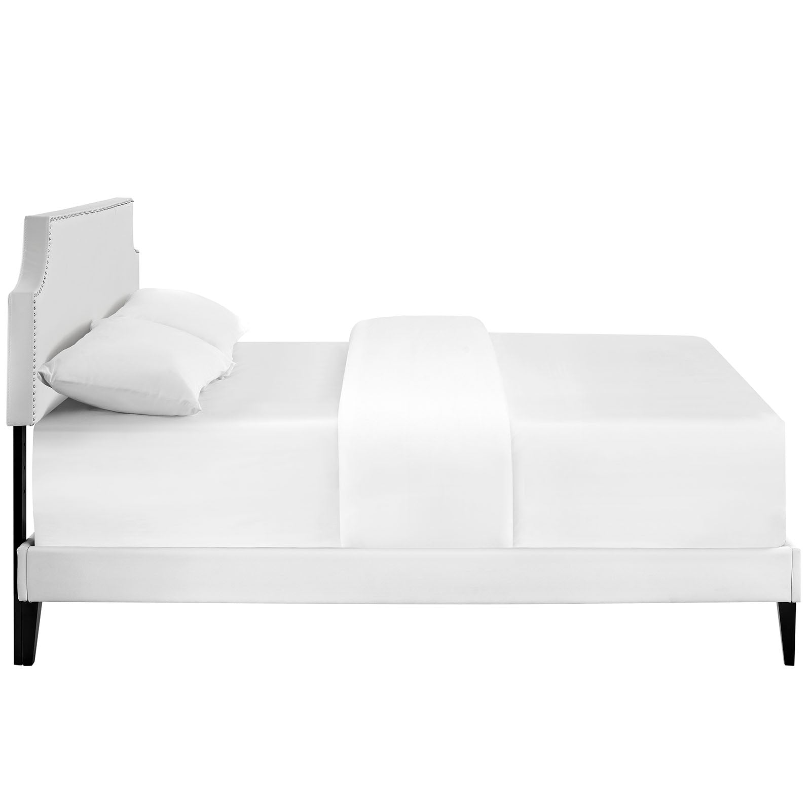 Laura Fabric Platform Bed with Squared Tapered Legs view 3