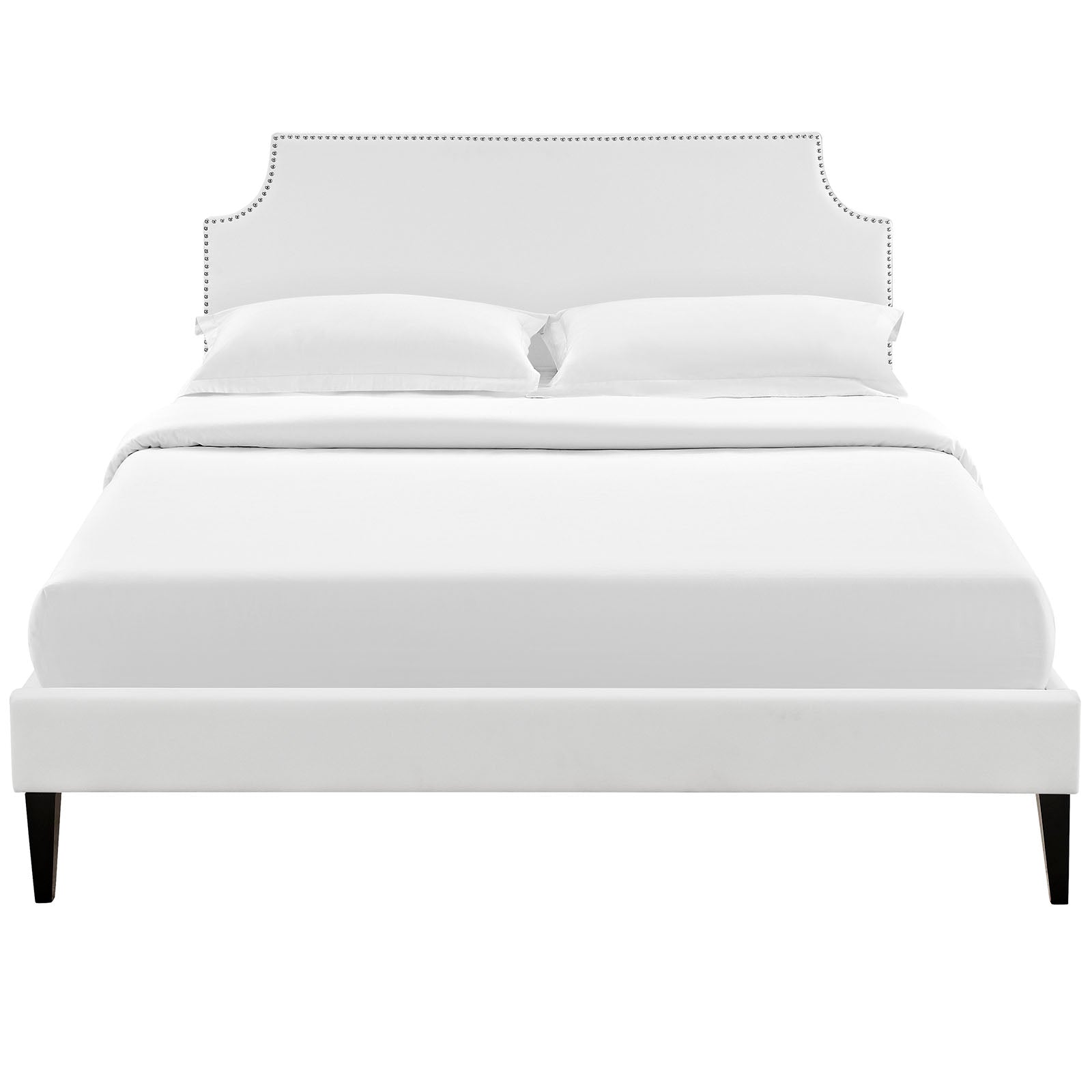 Laura Fabric Platform Bed with Squared Tapered Legs view 4