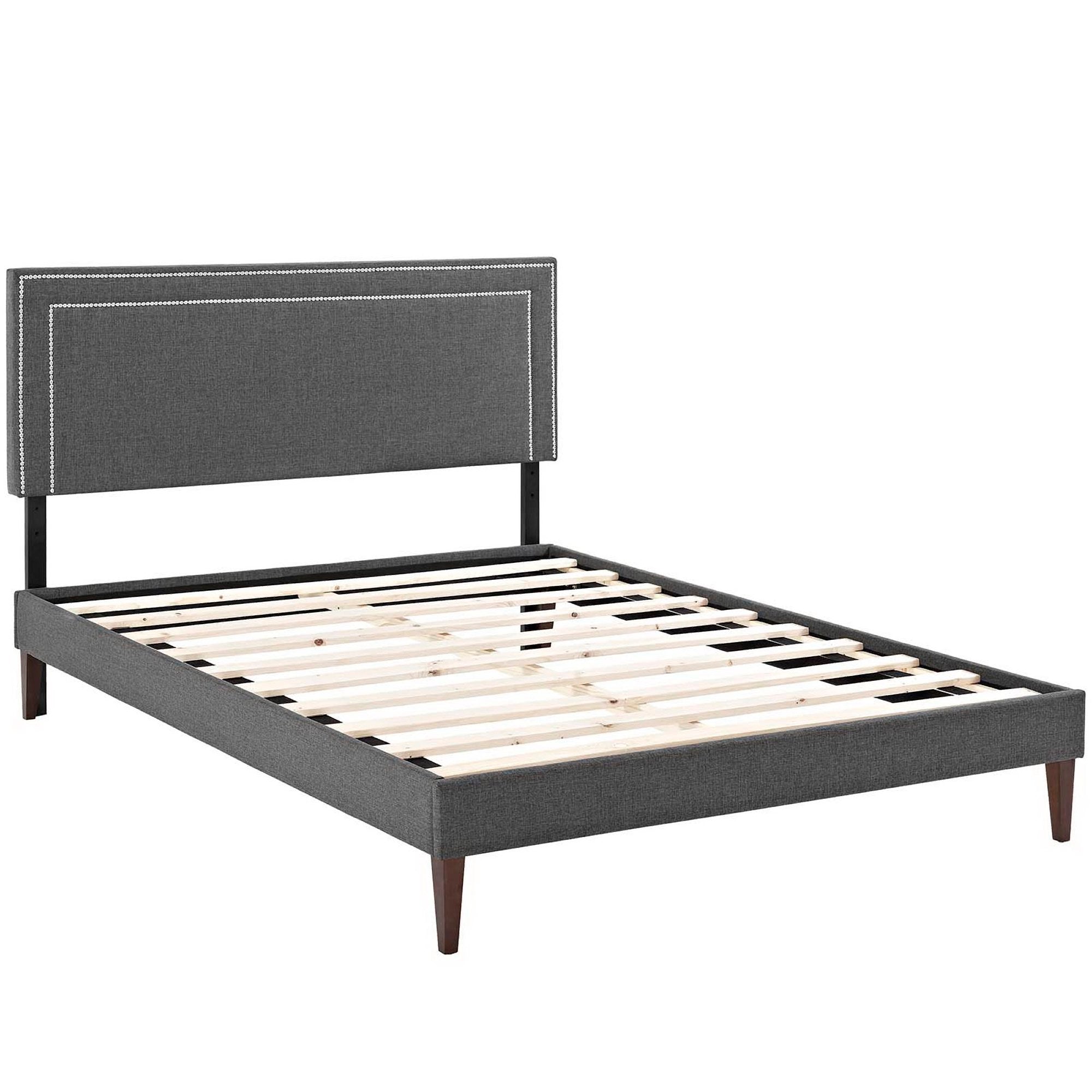 Jessamine Fabric Platform Bed with Squared Tapered Legs view 3