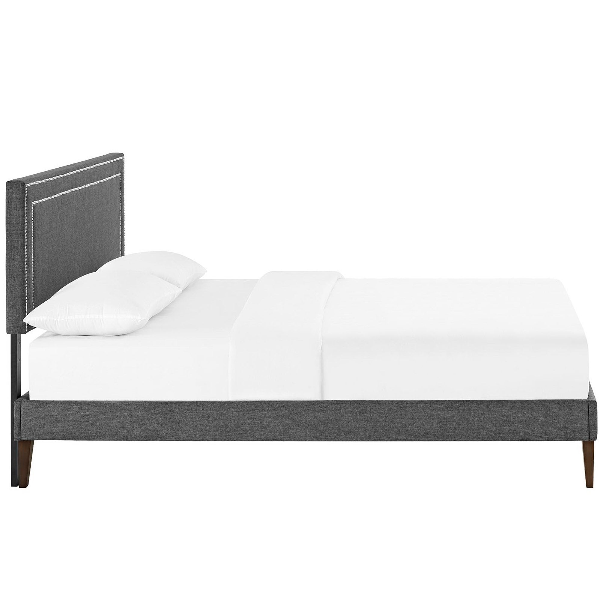 Jessamine Fabric Platform Bed with Squared Tapered Legs view 4