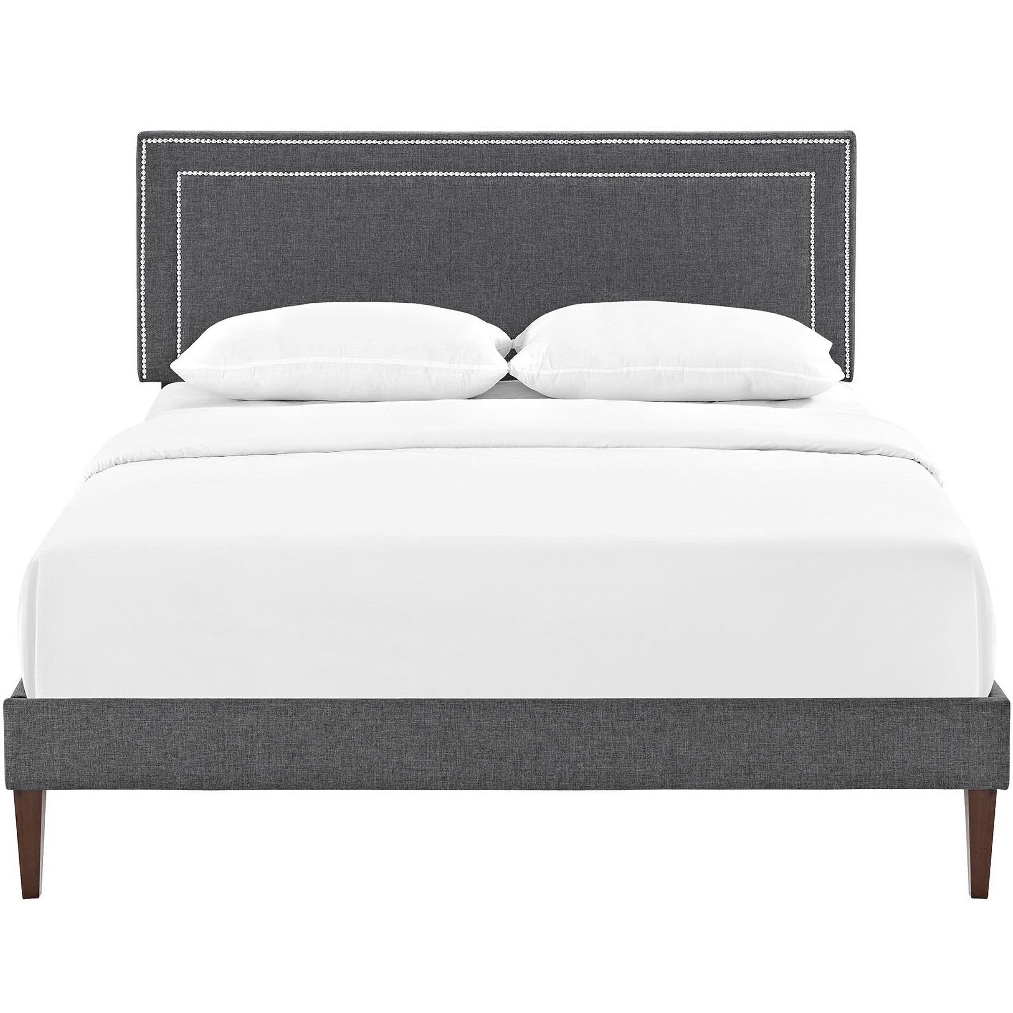 Jessamine Fabric Platform Bed with Squared Tapered Legs view 5