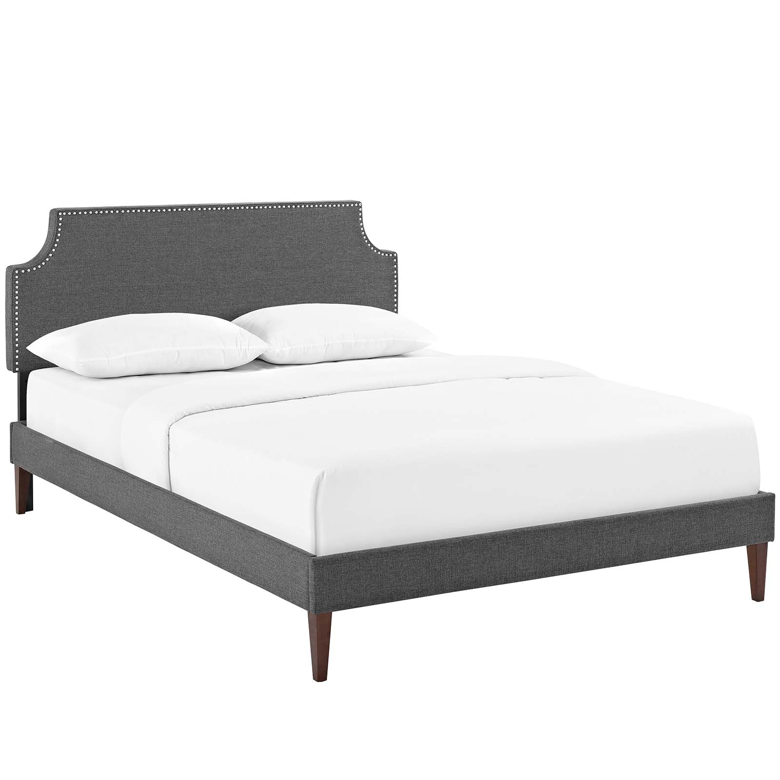 Laura Fabric Platform Bed with Squared Tapered Legs view 7