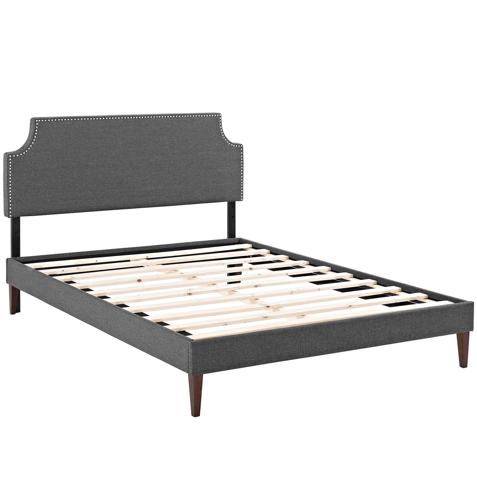 Laura Fabric Platform Bed with Squared Tapered Legs view 8