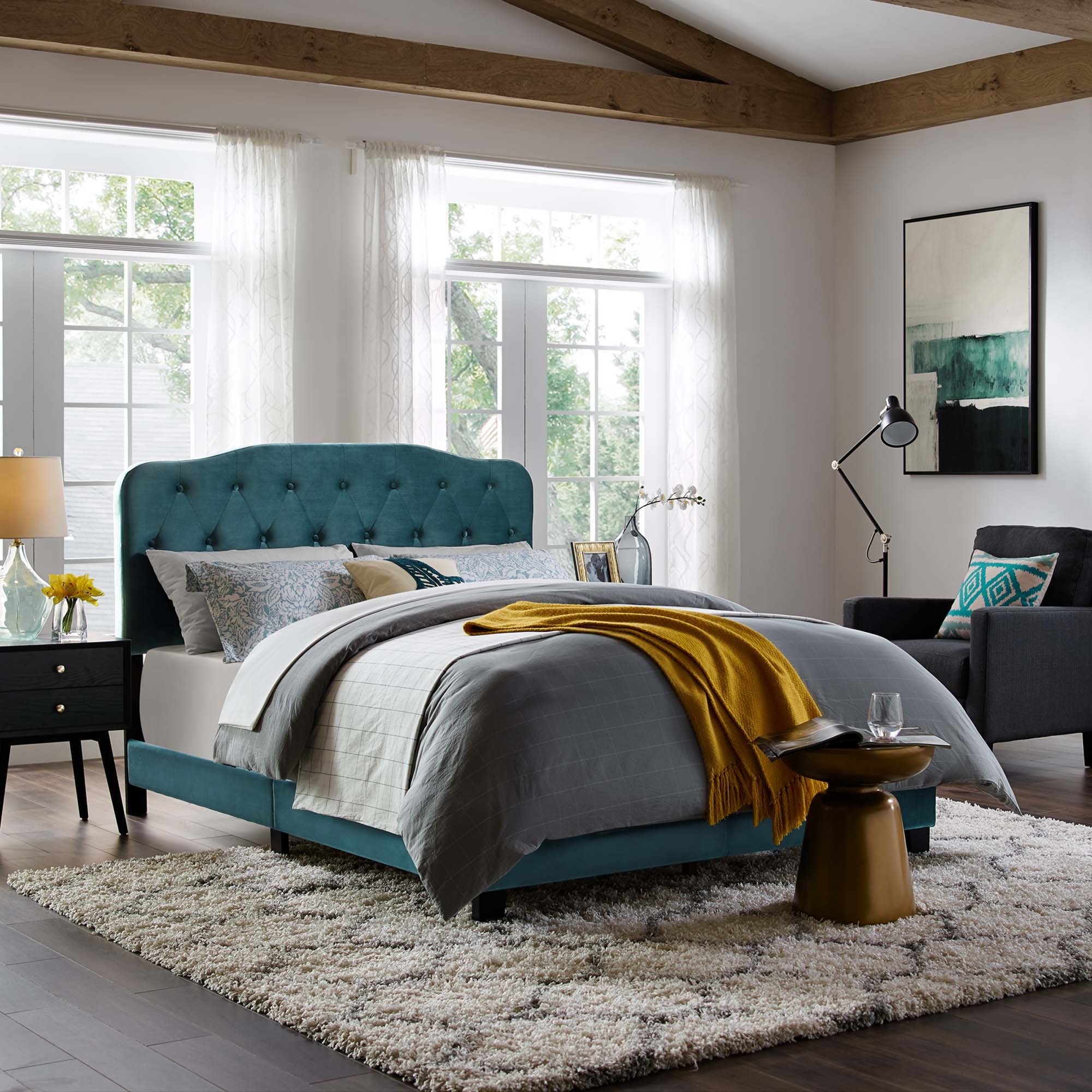 Amelia Performance Velvet Bed view 2