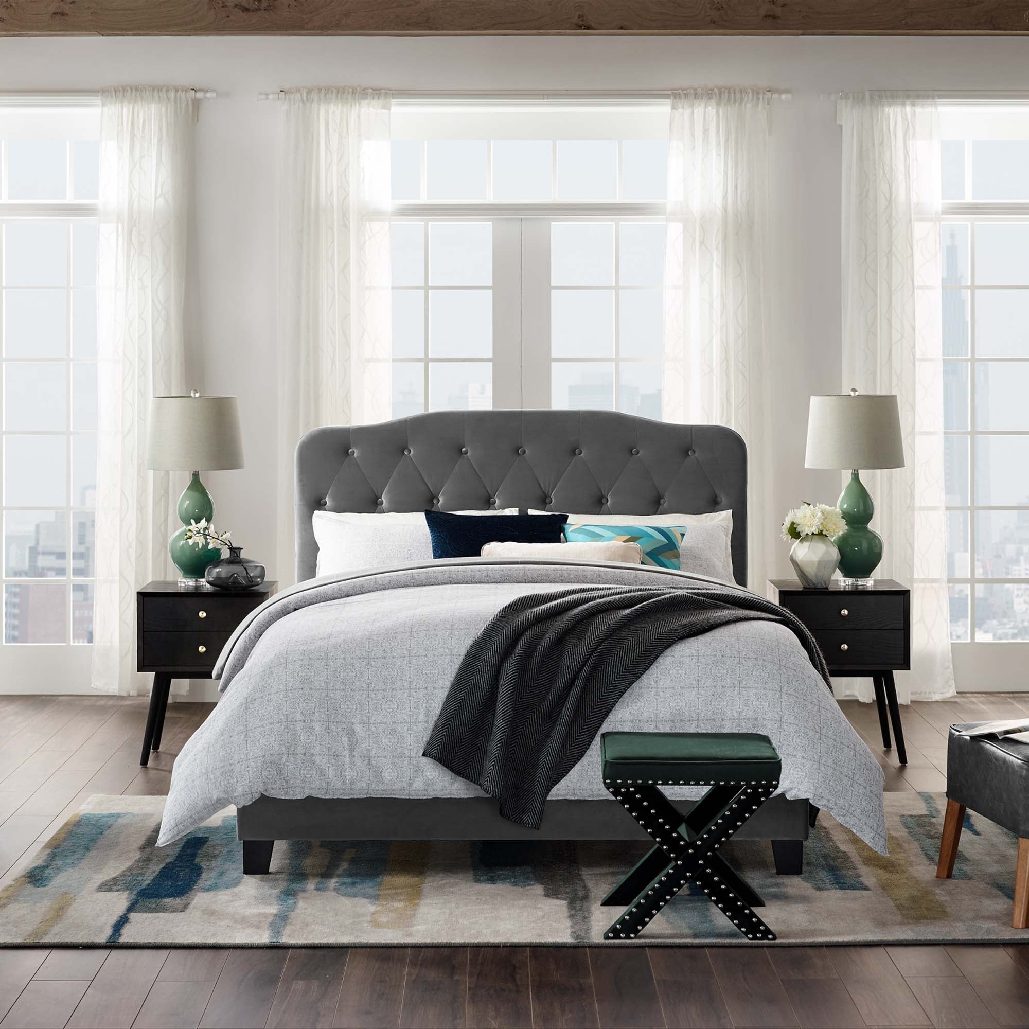 Amelia Performance Velvet Bed view 7