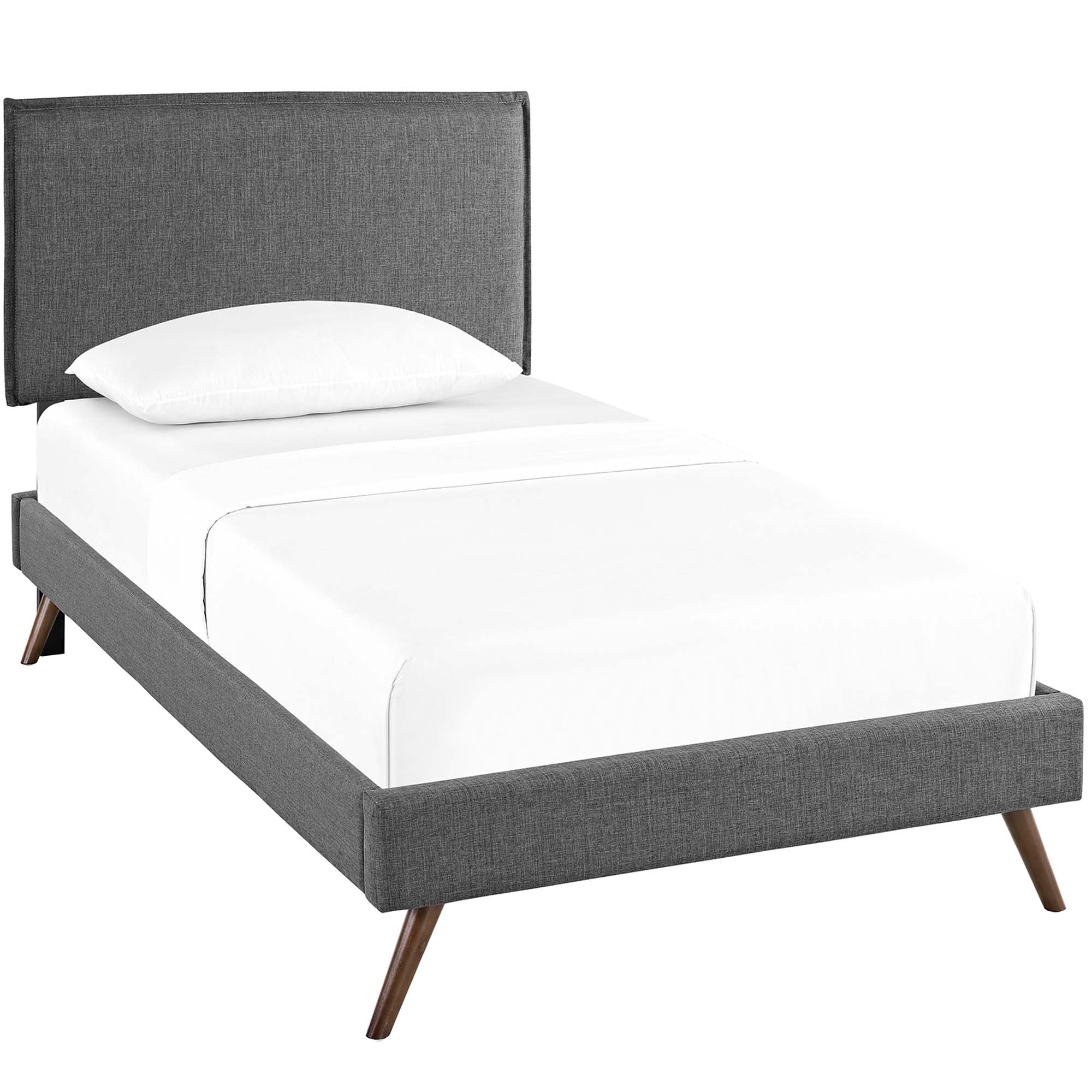 Amaris Fabric Platform Bed with Round Splayed Legs view 8