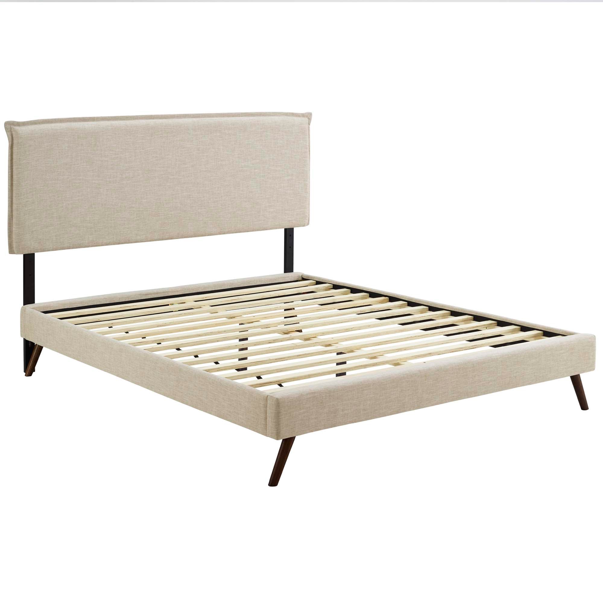 Amaris Fabric Platform Bed with Round Splayed Legs view 6