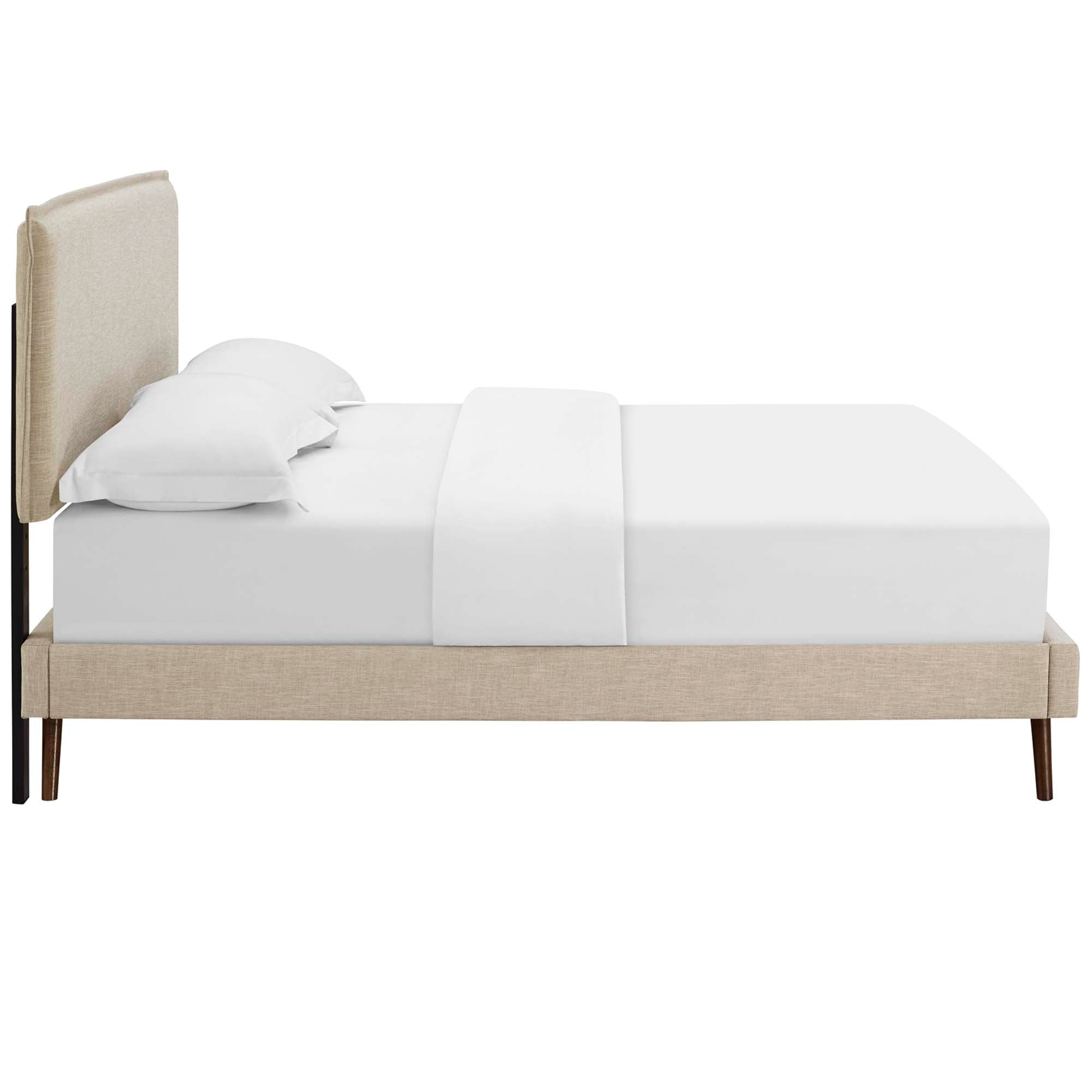 Amaris Fabric Platform Bed with Round Splayed Legs view 4