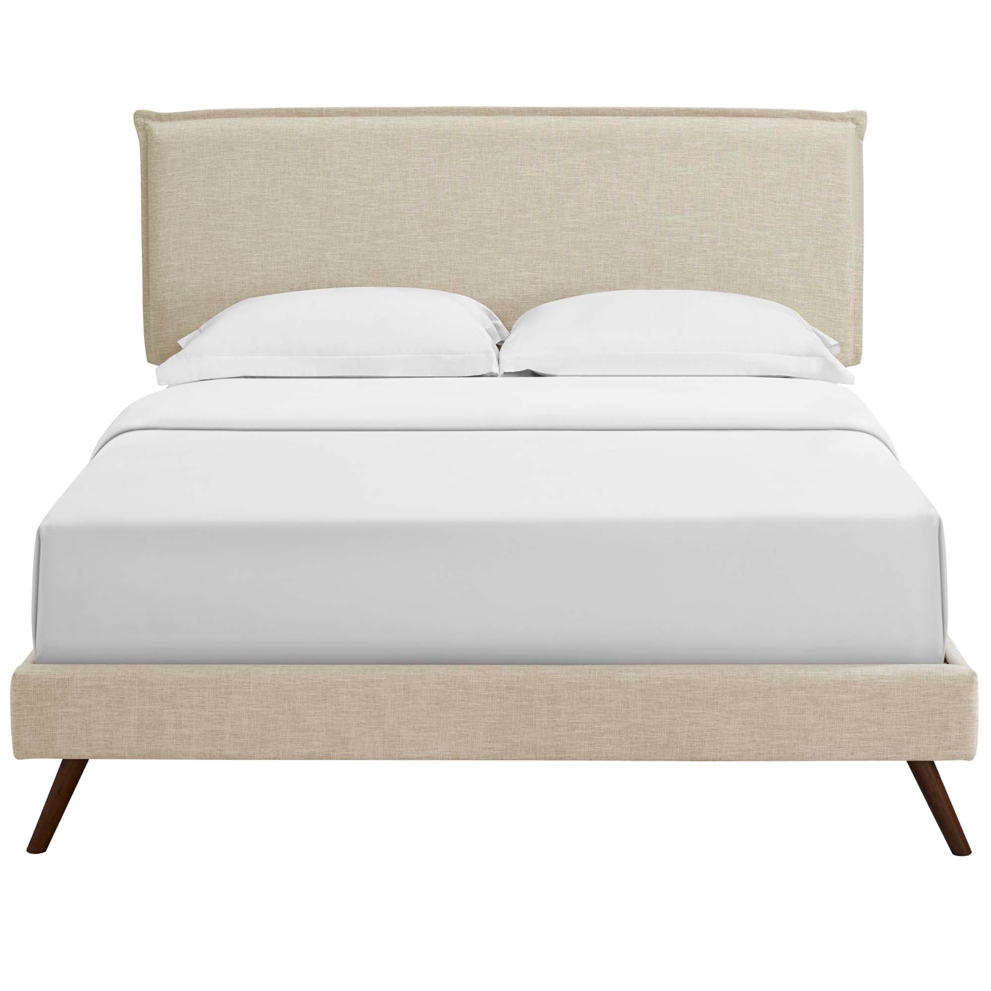 Amaris Fabric Platform Bed with Round Splayed Legs view 5
