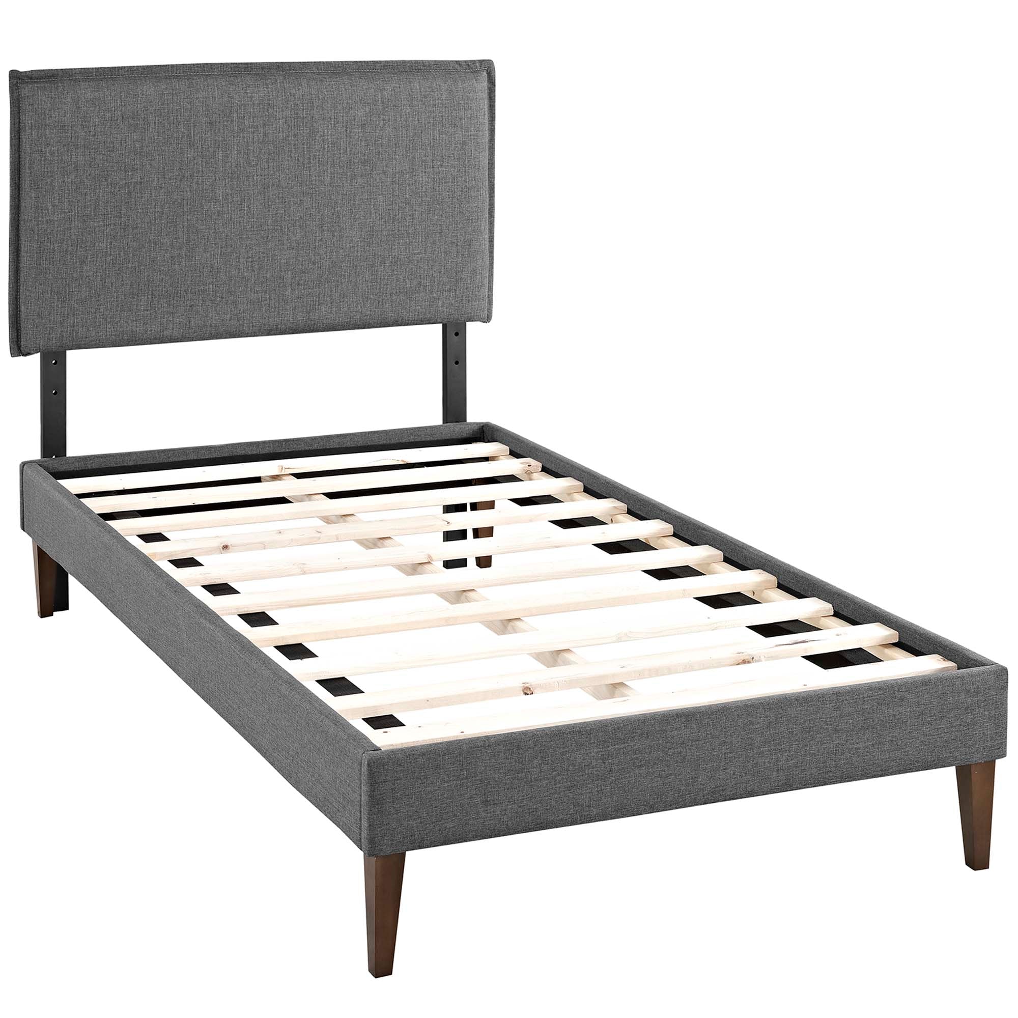 Amaris Fabric Platform Bed with Squared Tapered Legs view 6