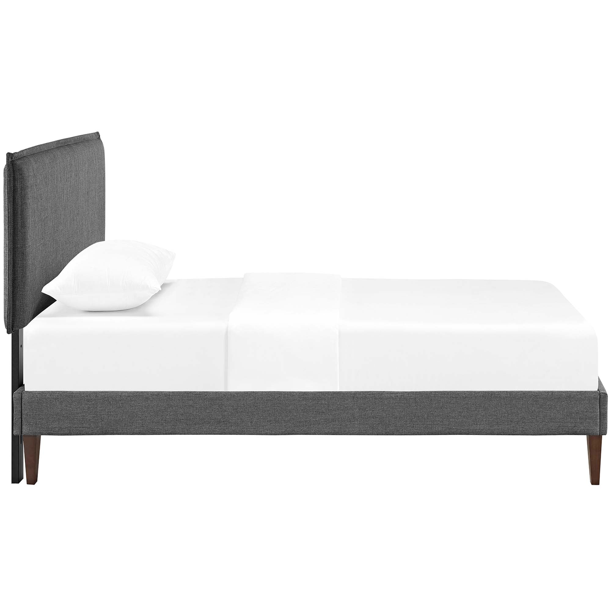 Amaris Fabric Platform Bed with Squared Tapered Legs view 4
