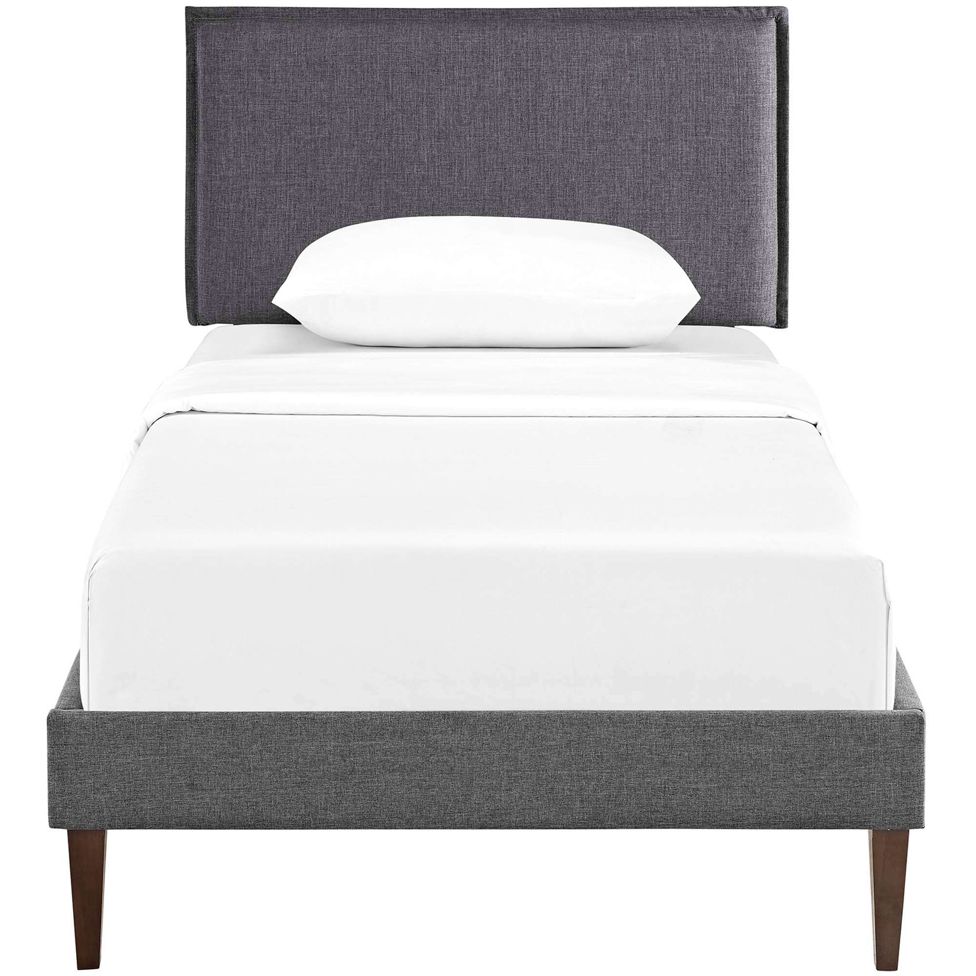 Amaris Fabric Platform Bed with Squared Tapered Legs view 5
