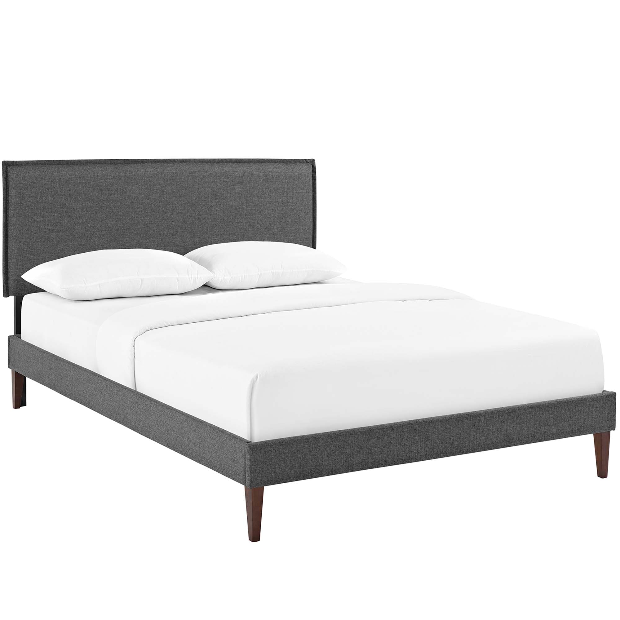 Amaris Fabric Platform Bed with Squared Tapered Legs view 8