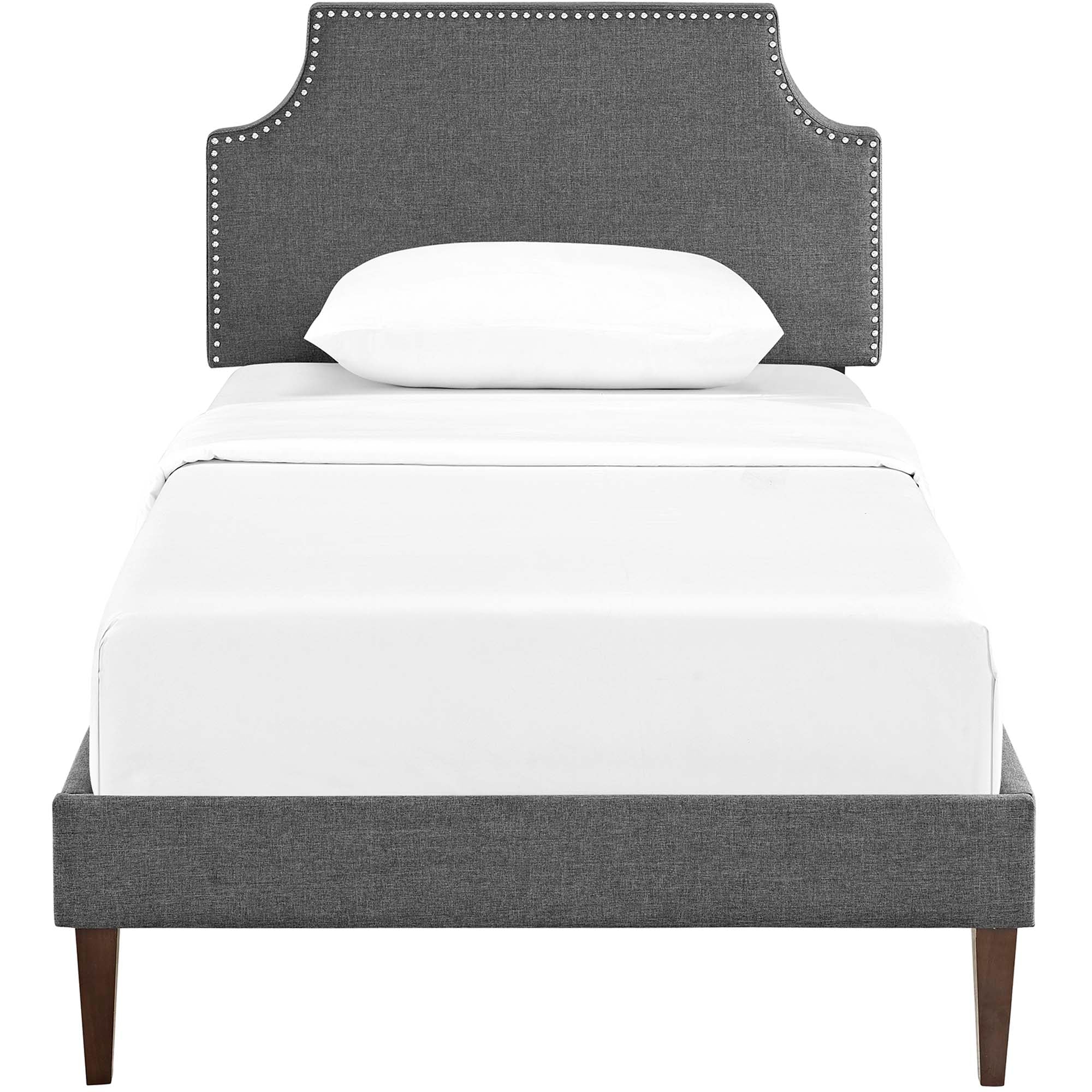 Corene Fabric Platform Bed with Squared Tapered Legs view 5