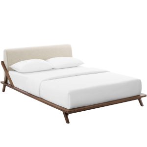 Luella Upholstered Fabric Queen Platform Bed
