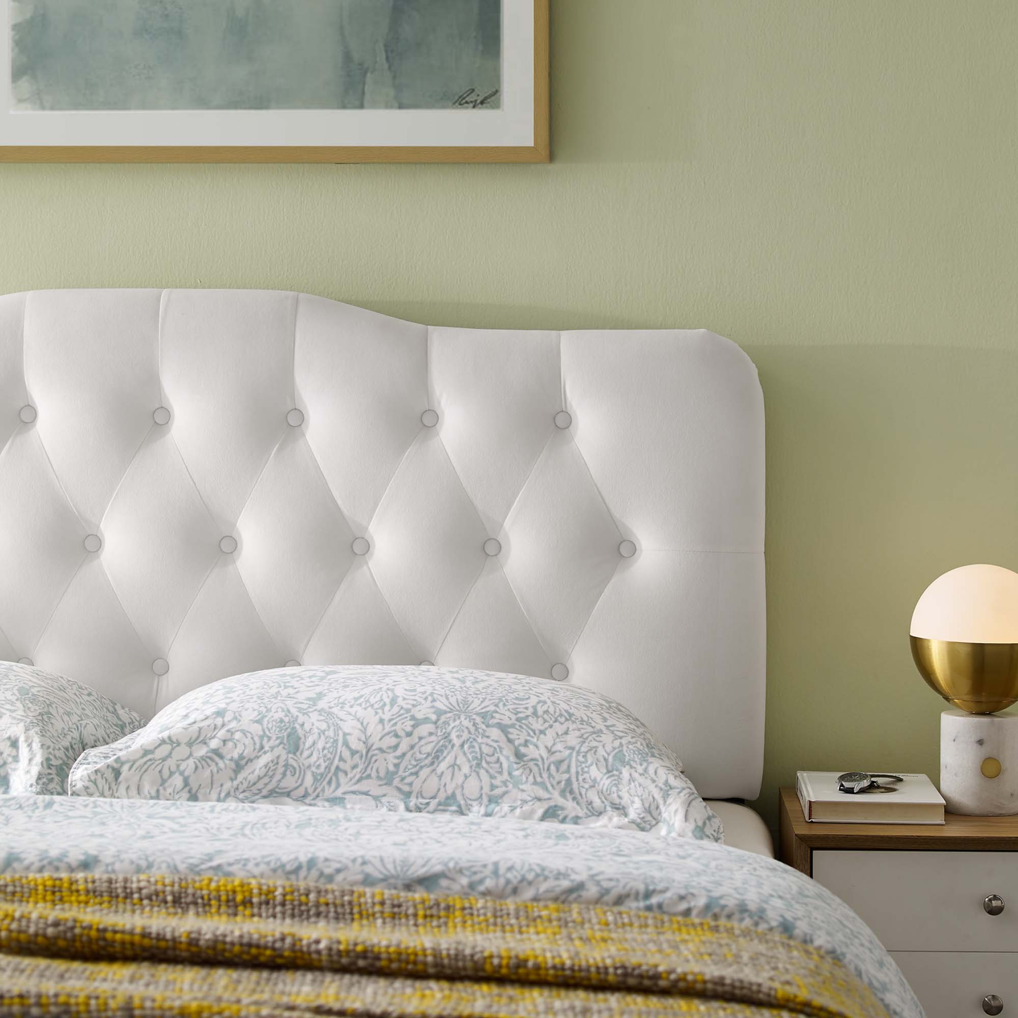 Annabel Diamond Tufted Performance Velvet Headboard view 7