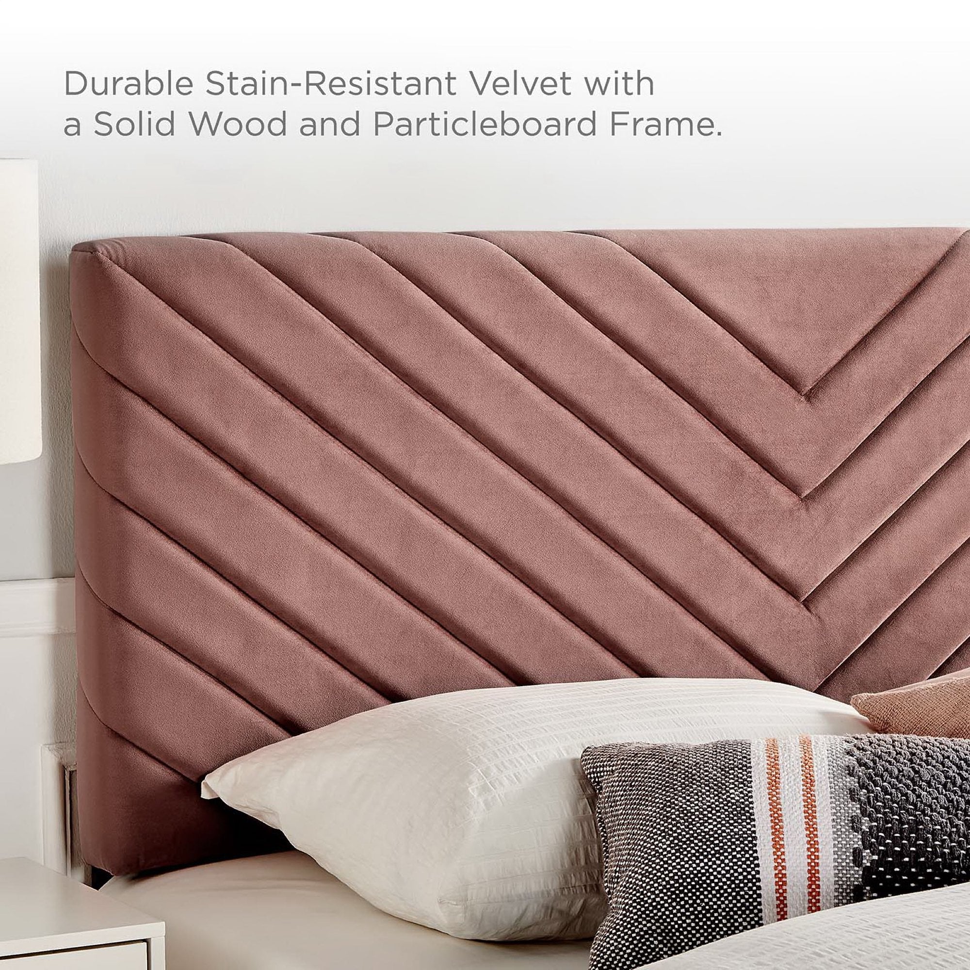 Alyson Angular Channel Tufted Performance Velvet Headboard view 6