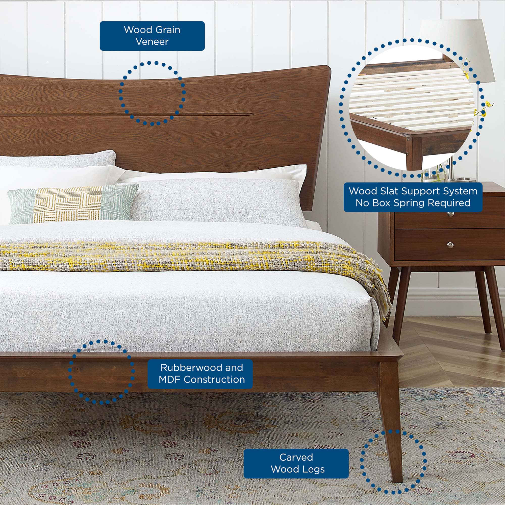 Astra Wood Platform Bed view 5