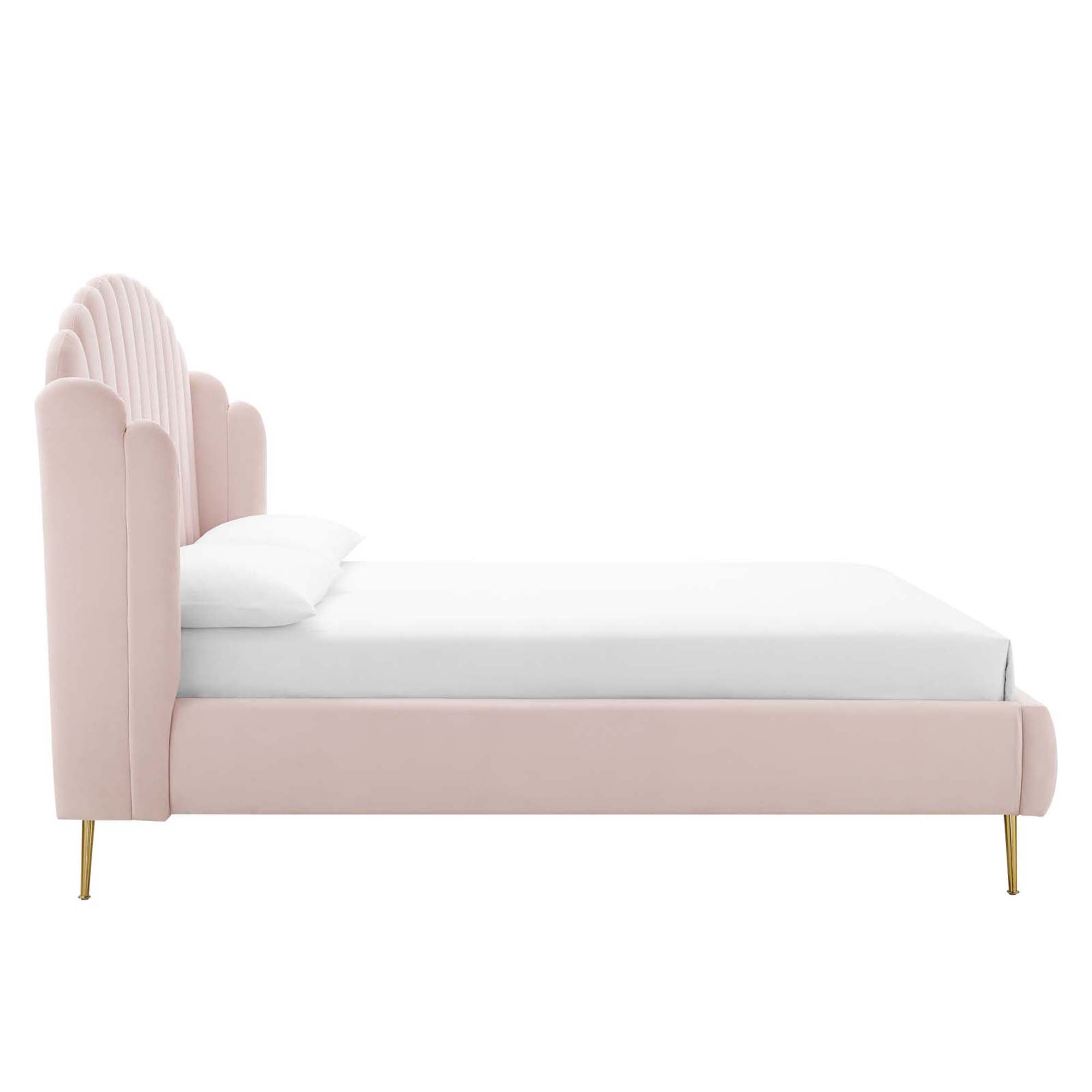 Lana Performance Velvet Queen Wingback Platform Bed view 6