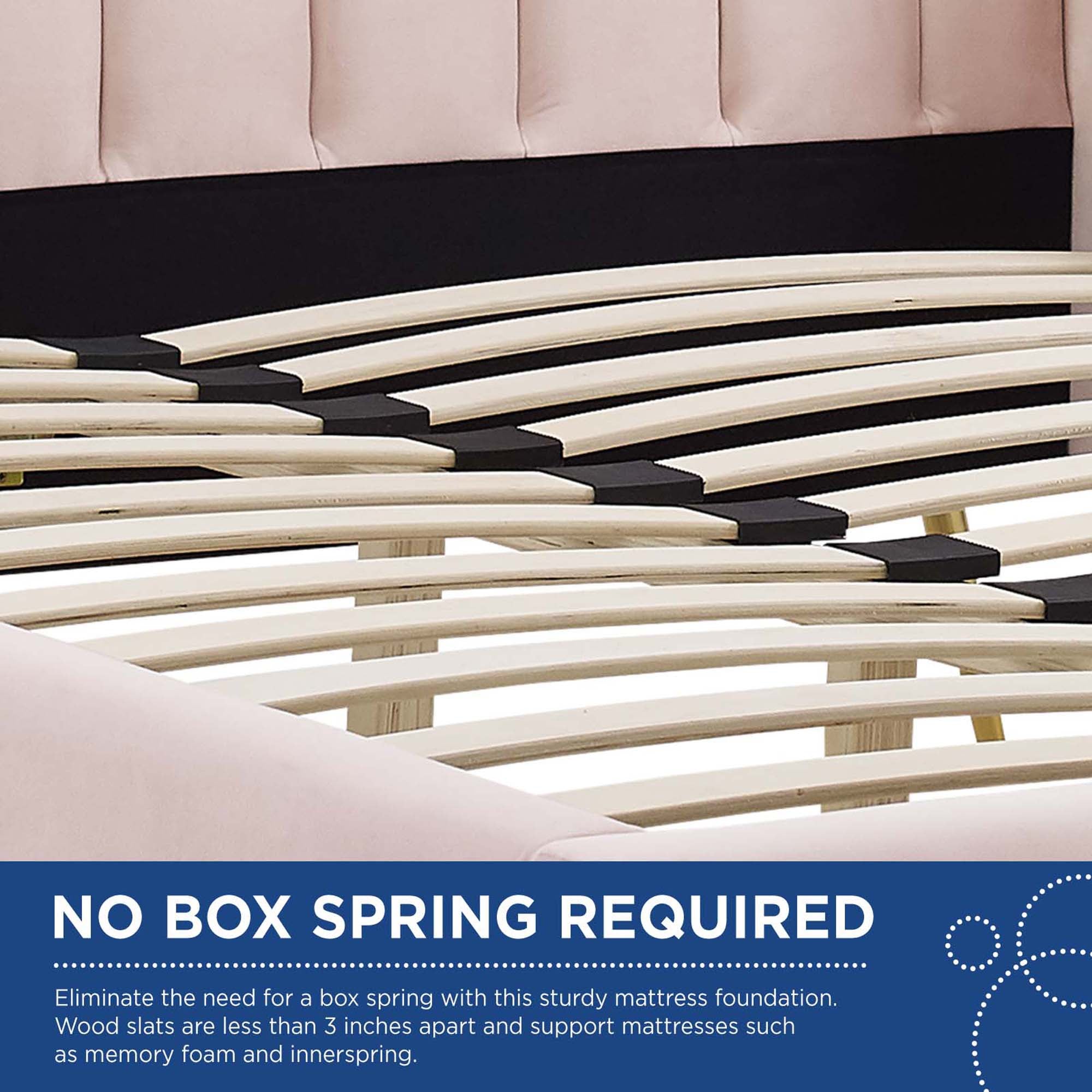 Lana Performance Velvet Queen Wingback Platform Bed view 3