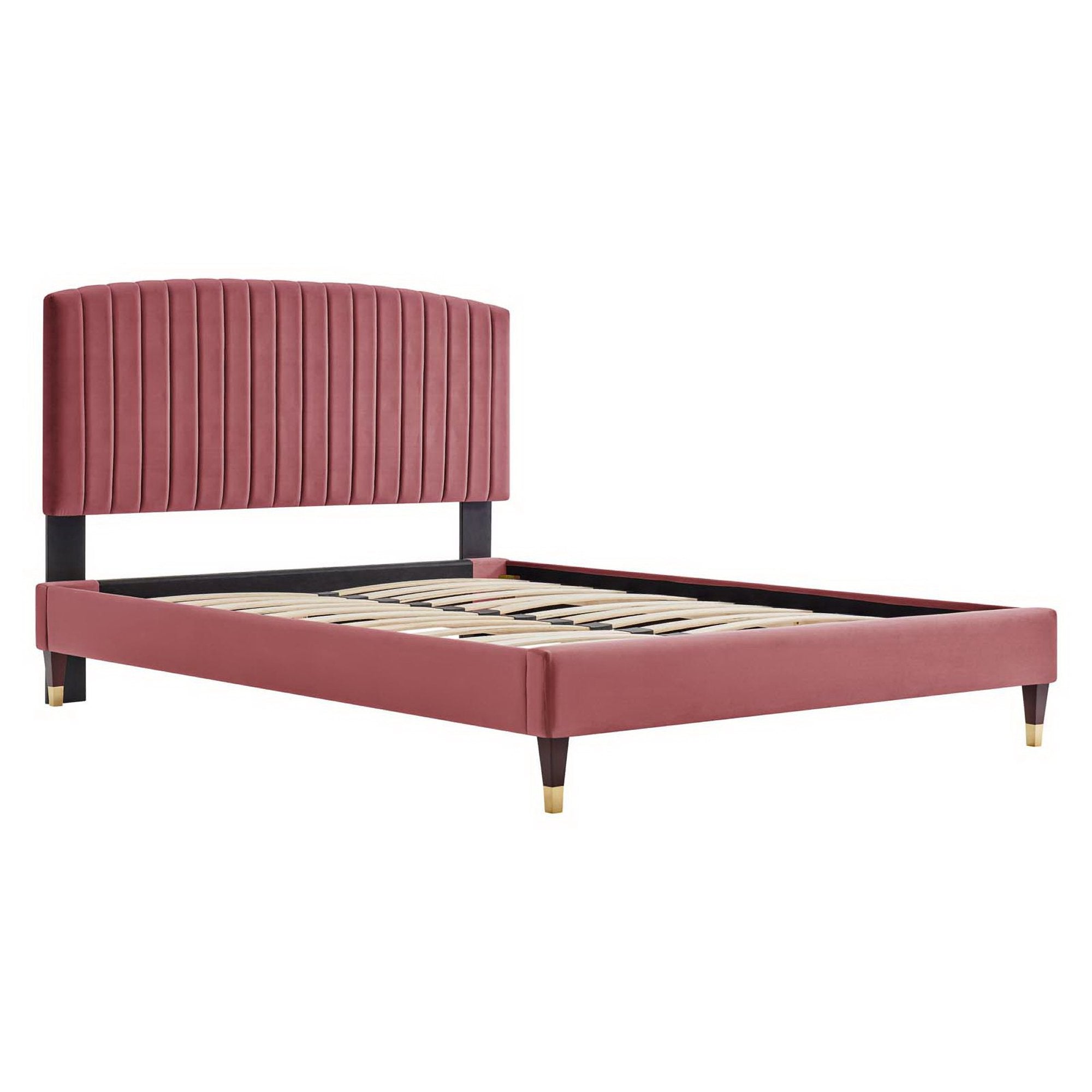 Alessi Performance Velvet Queen Platform Bed view 5