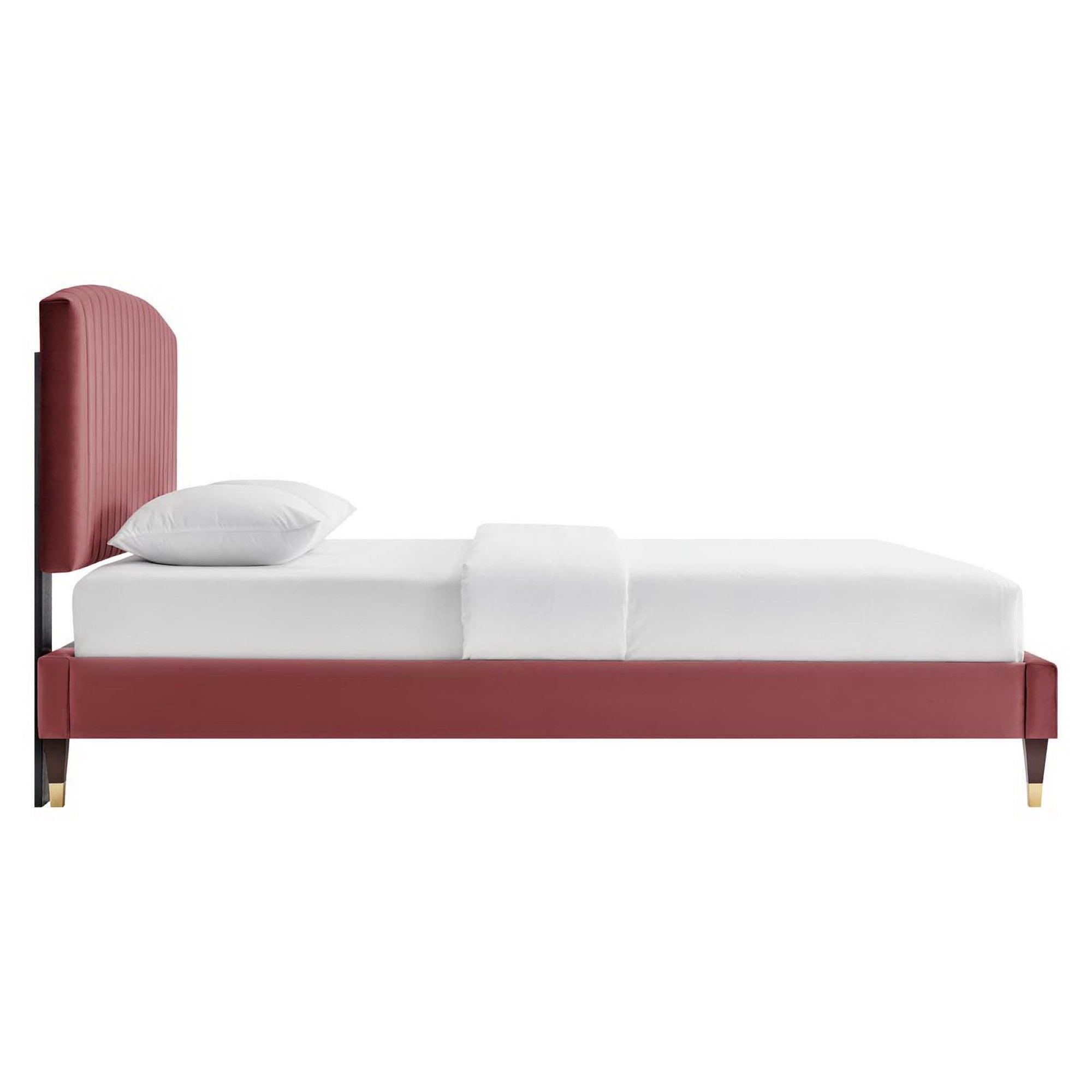 Alessi Performance Velvet Queen Platform Bed view 3
