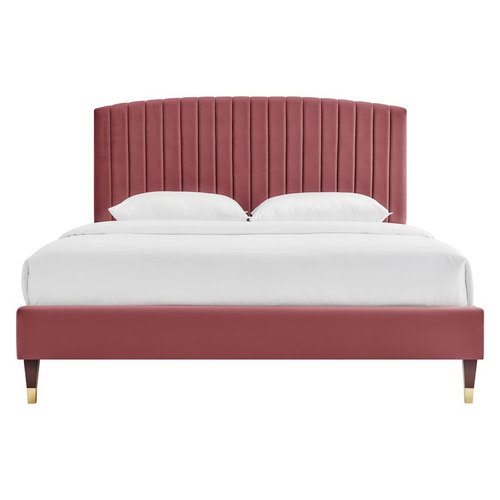 Alessi Performance Velvet Queen Platform Bed view 4