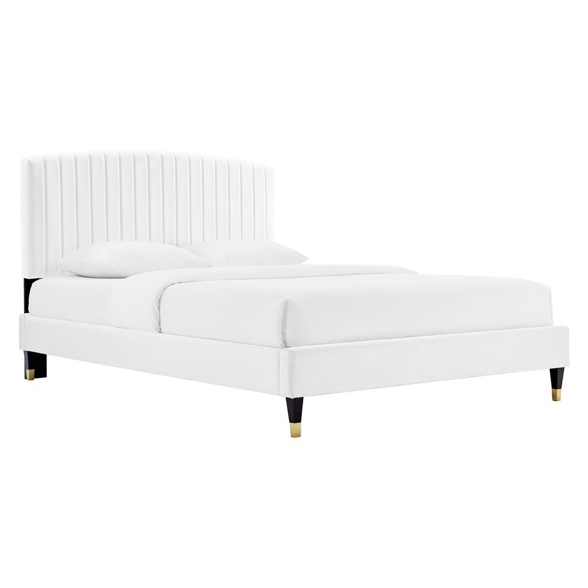Alessi Performance Velvet Queen Platform Bed view 7
