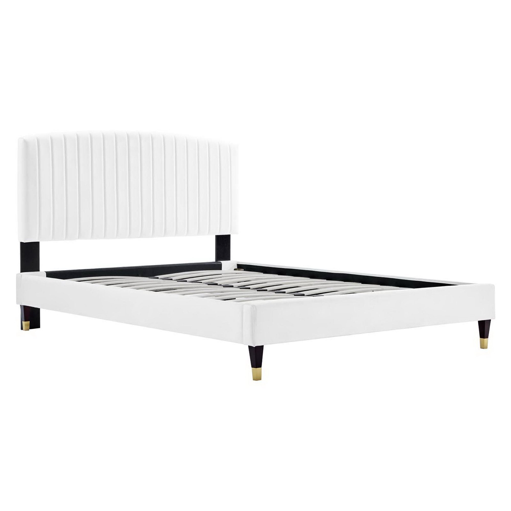 Alessi Performance Velvet Queen Platform Bed - Image 10