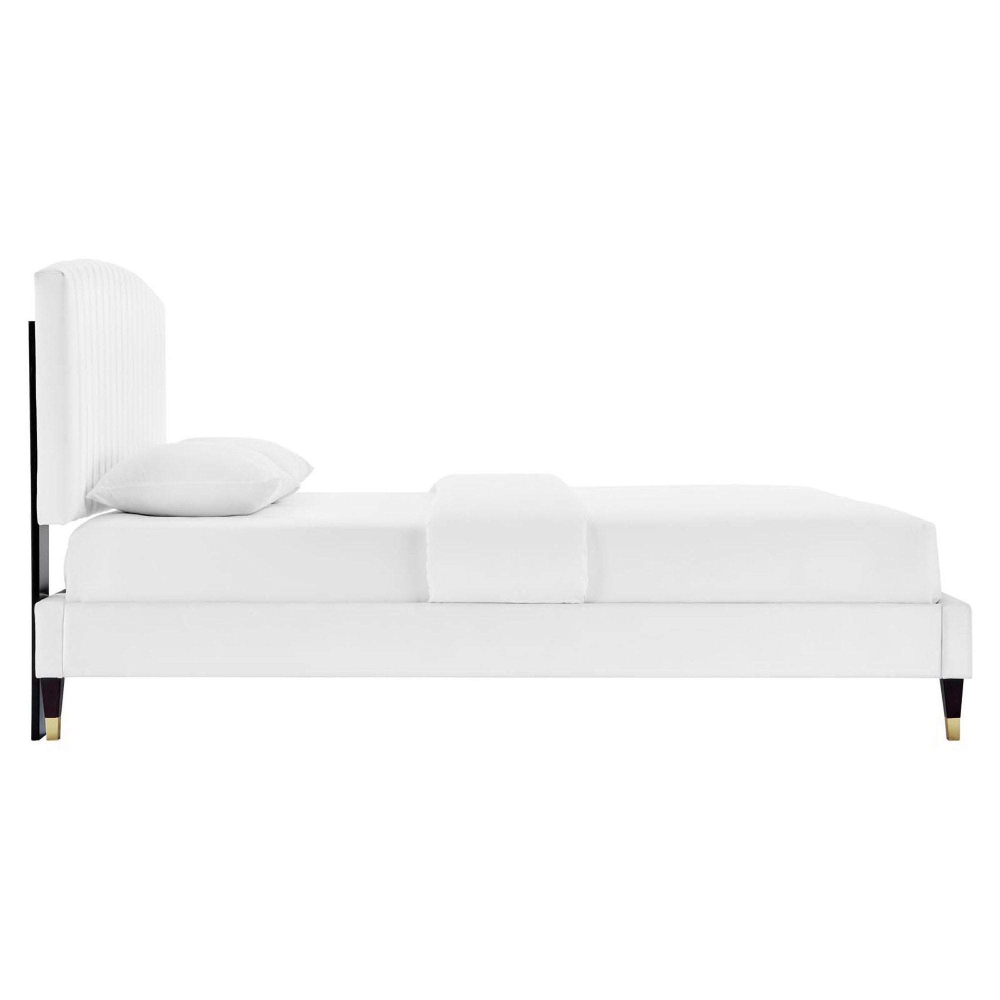 Alessi Performance Velvet Queen Platform Bed view 8
