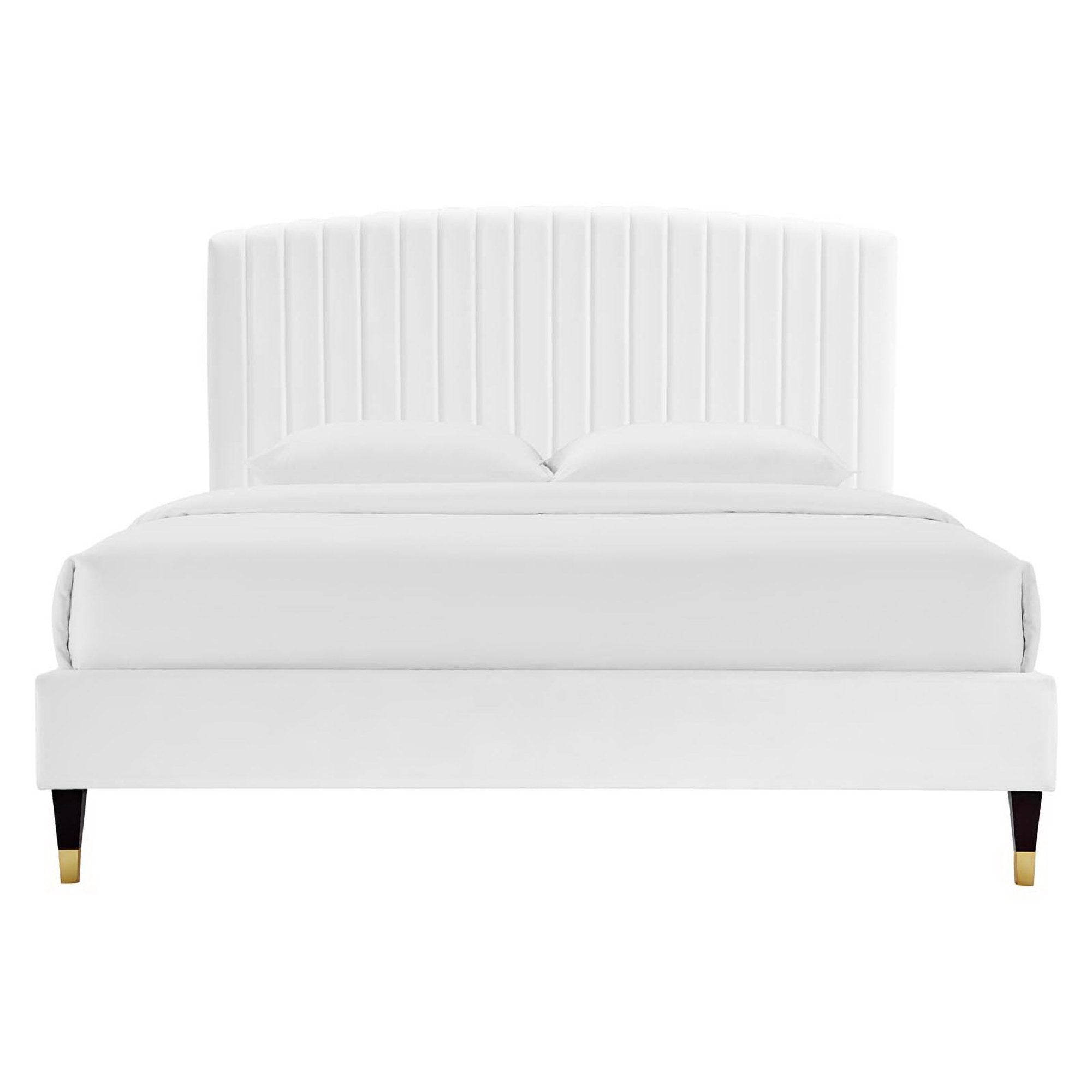 Alessi Performance Velvet Queen Platform Bed - Image 9