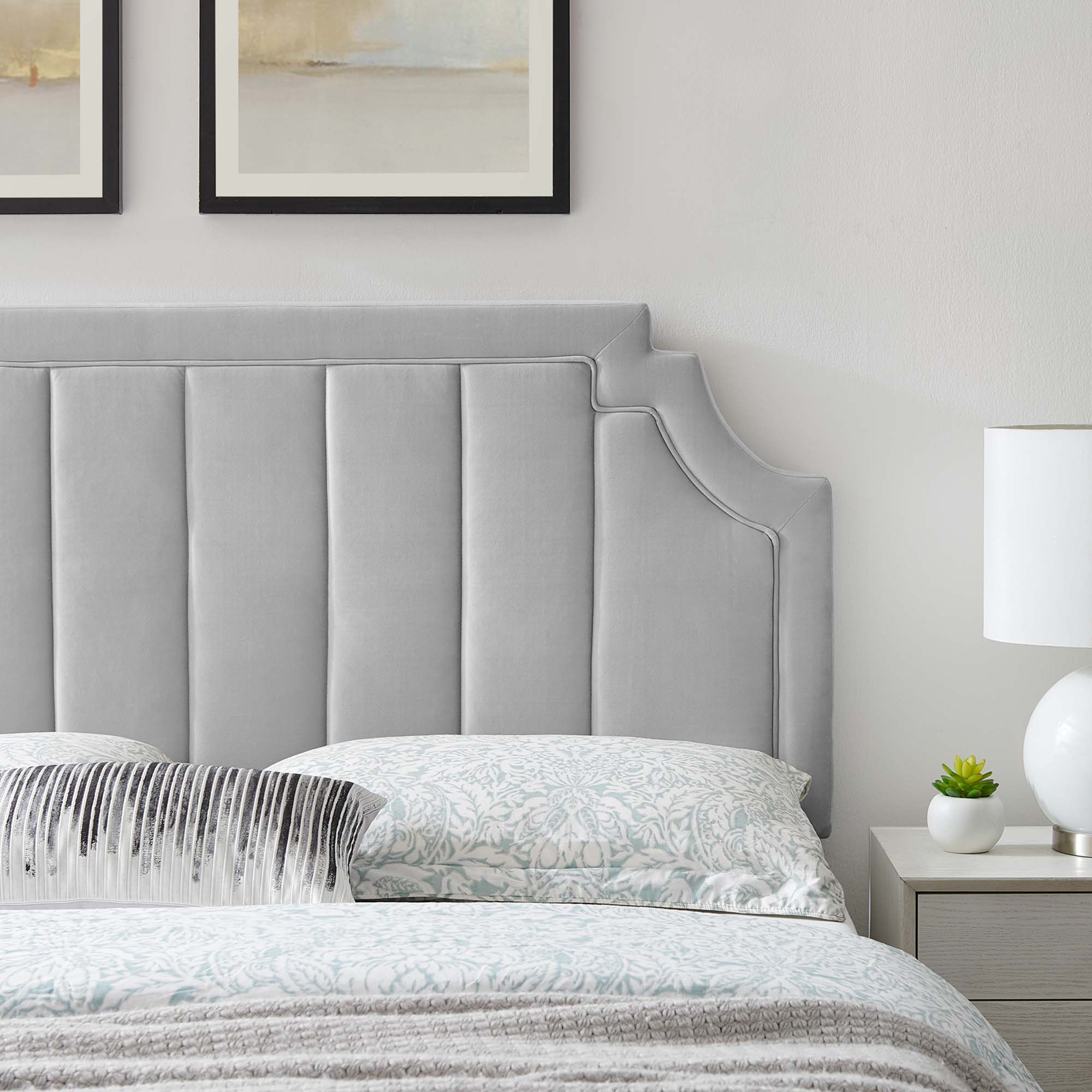 Alyona Channel Tufted Performance Velvet Headboard view 6