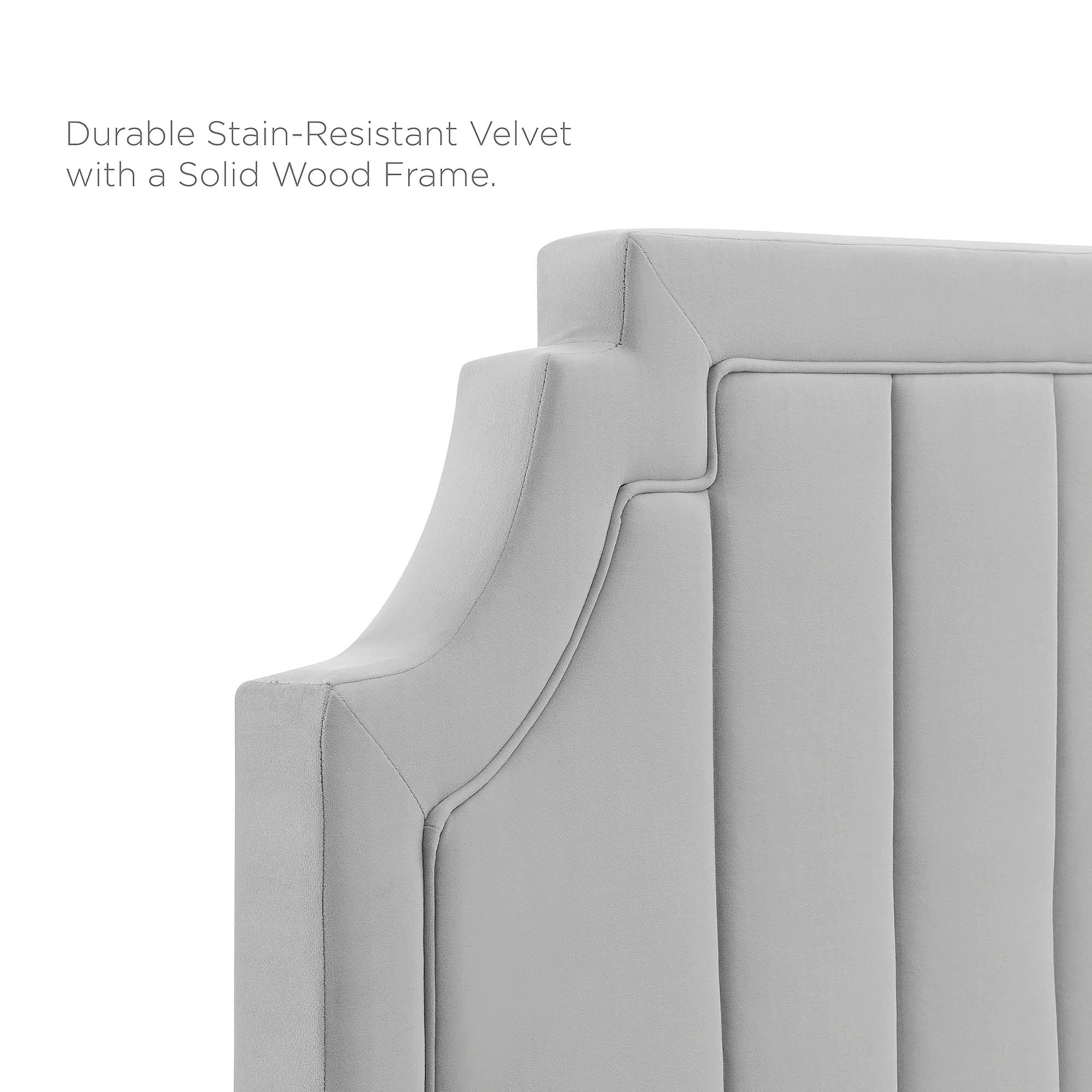 Alyona Channel Tufted Performance Velvet Headboard view 3