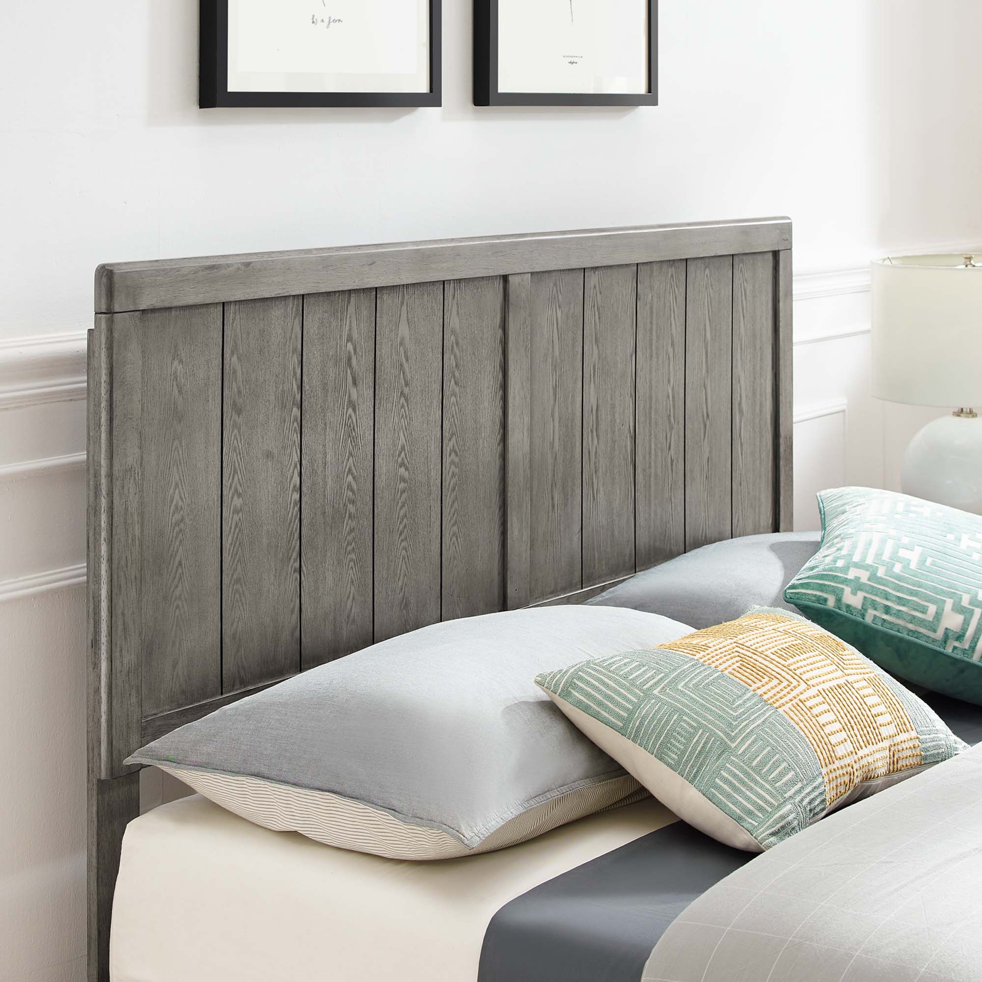 Alana Wood Platform Bed With Angular Frame view 8