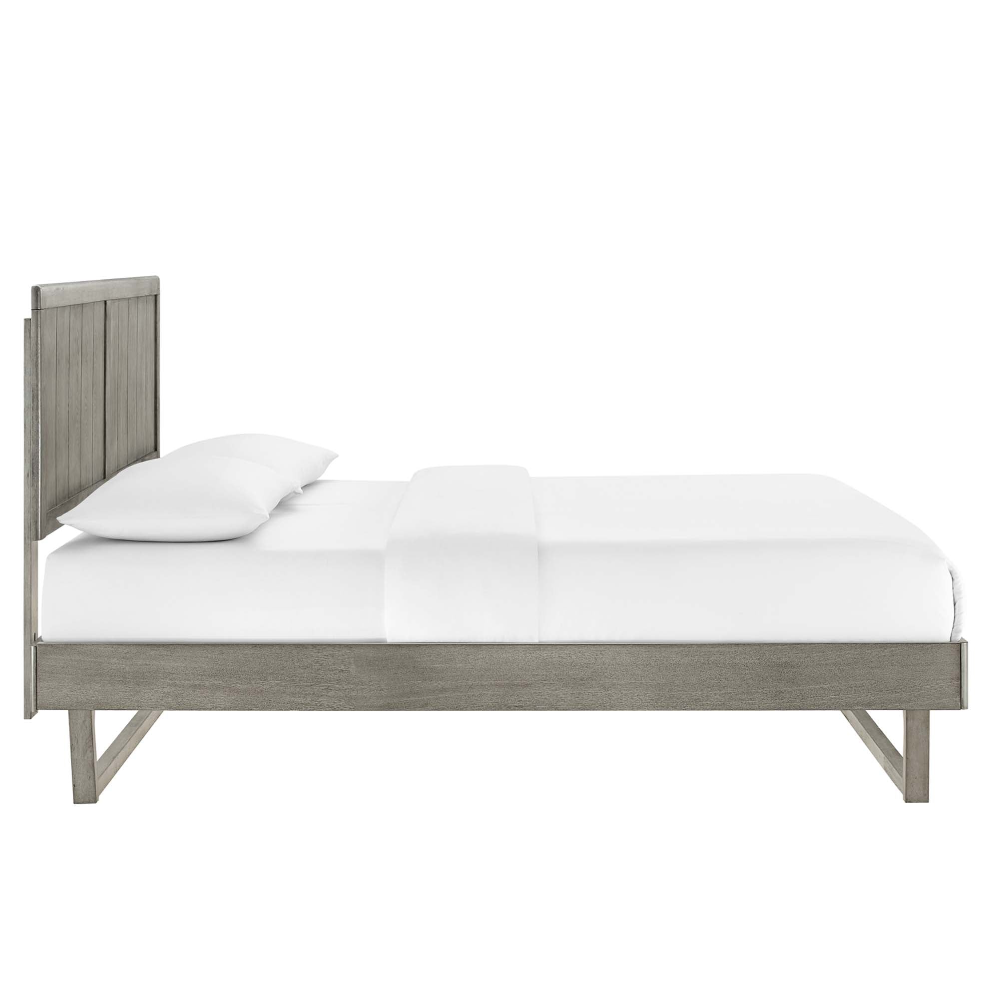 Alana Wood Platform Bed With Angular Frame - Image 9