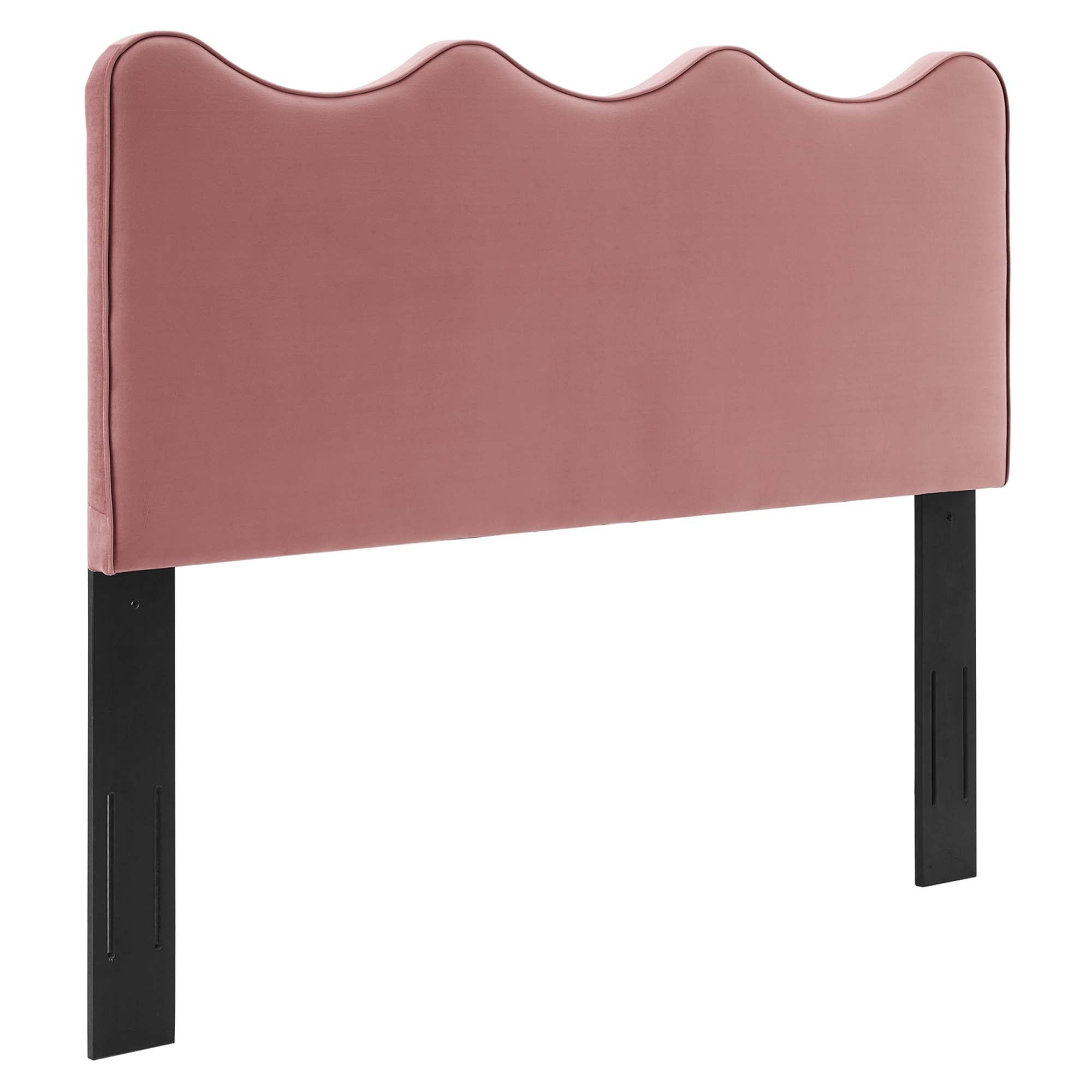 Current Performance Velvet Platform Bed With Wood and Gold Legs view 6