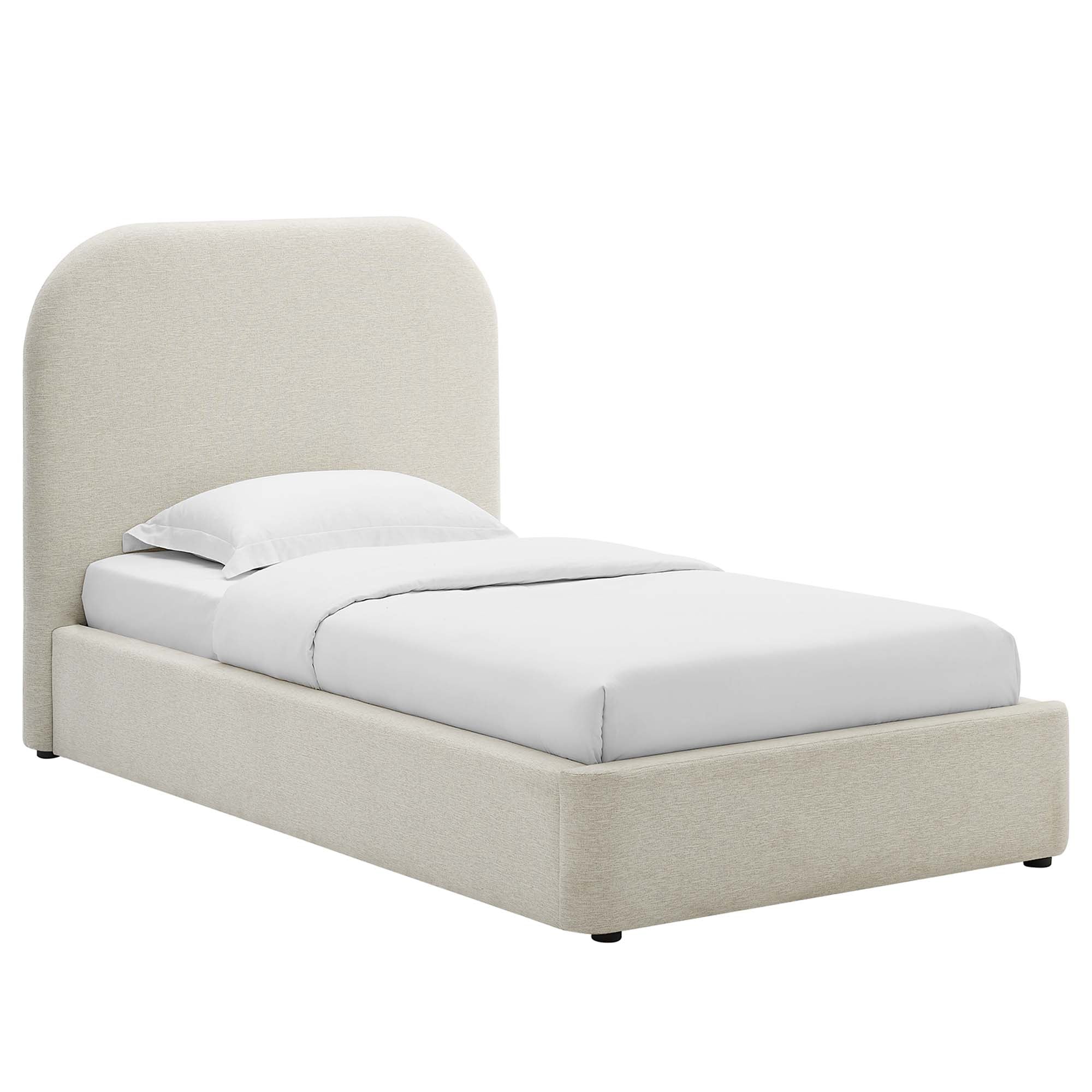 Keynote Upholstered Fabric Curved Platform Bed view 1