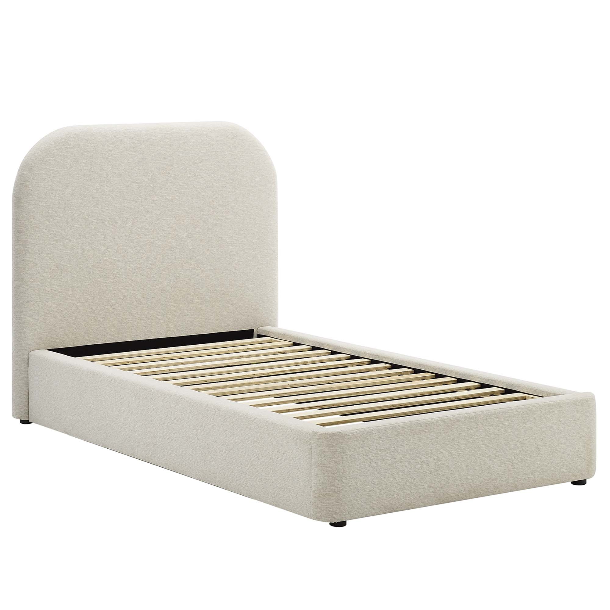 Keynote Upholstered Fabric Curved Platform Bed view 6