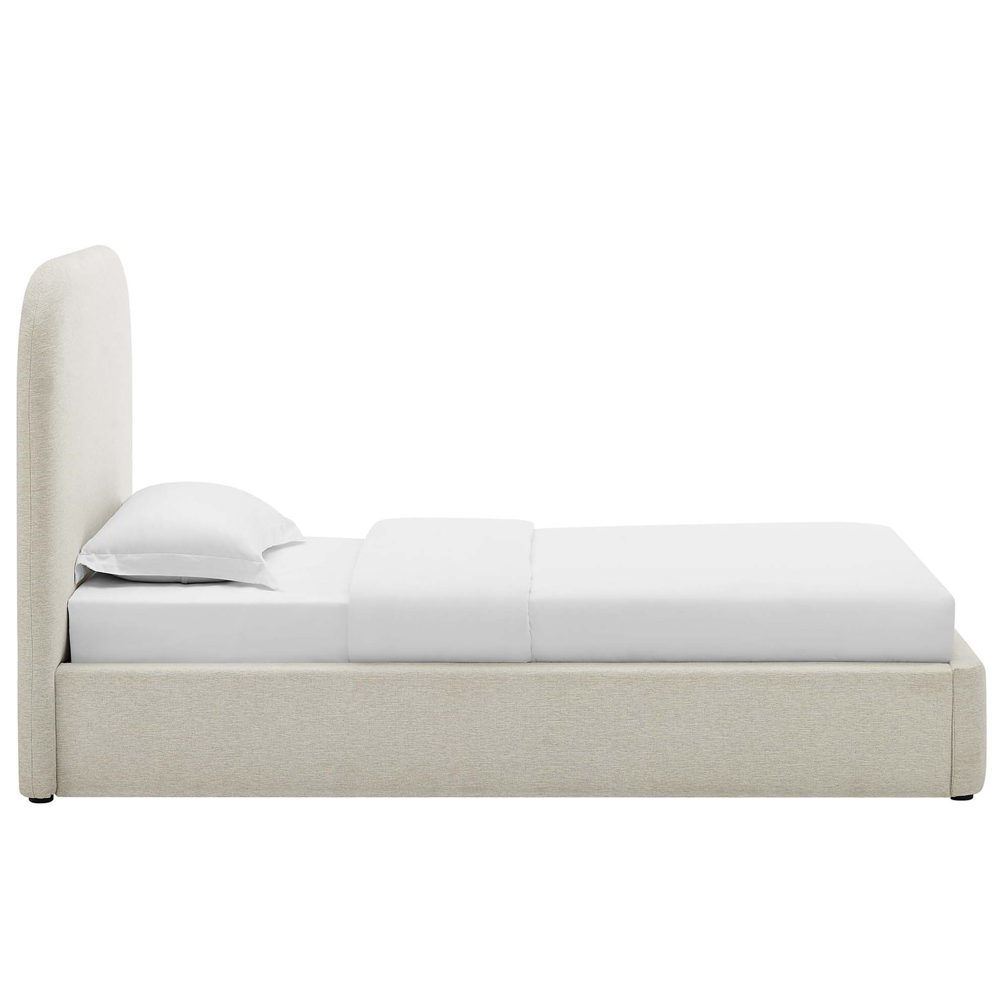 Keynote Upholstered Fabric Curved Platform Bed view 7