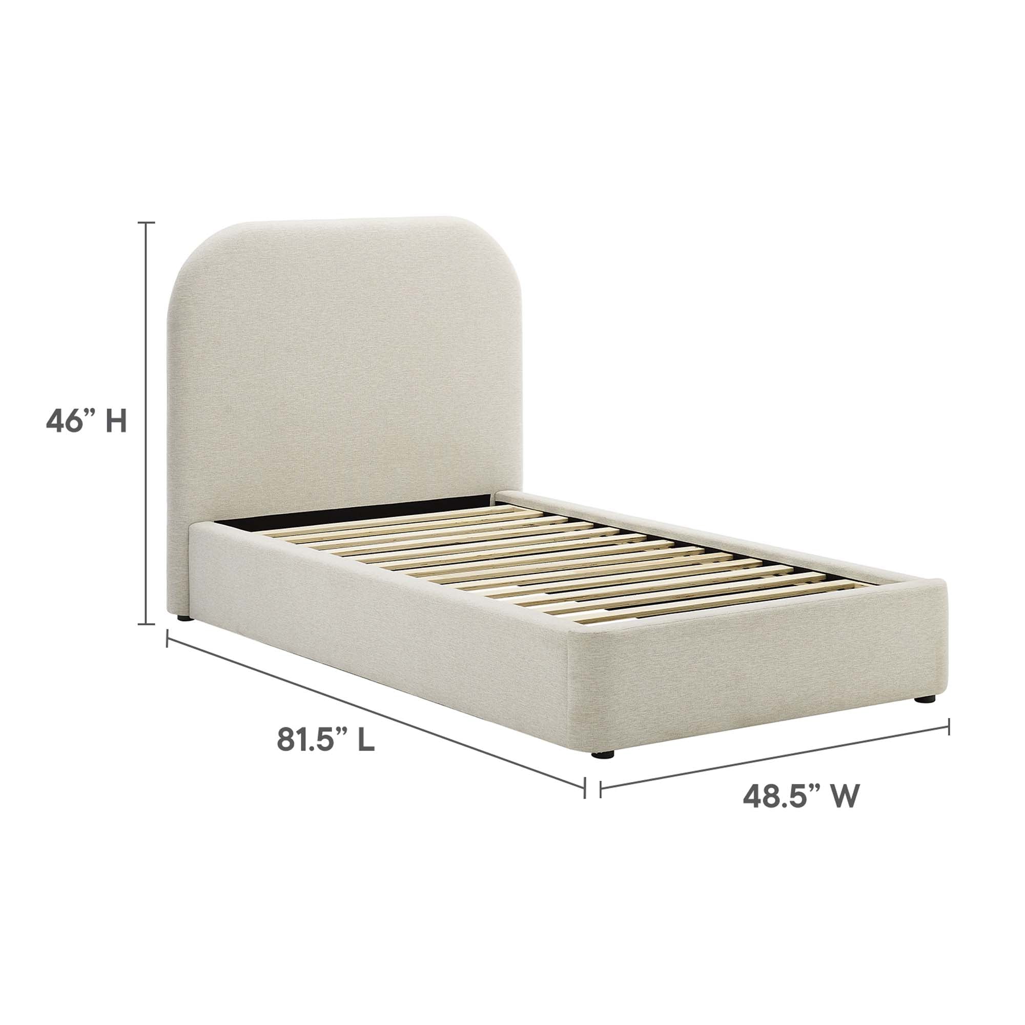 Keynote Upholstered Fabric Curved Platform Bed view 4