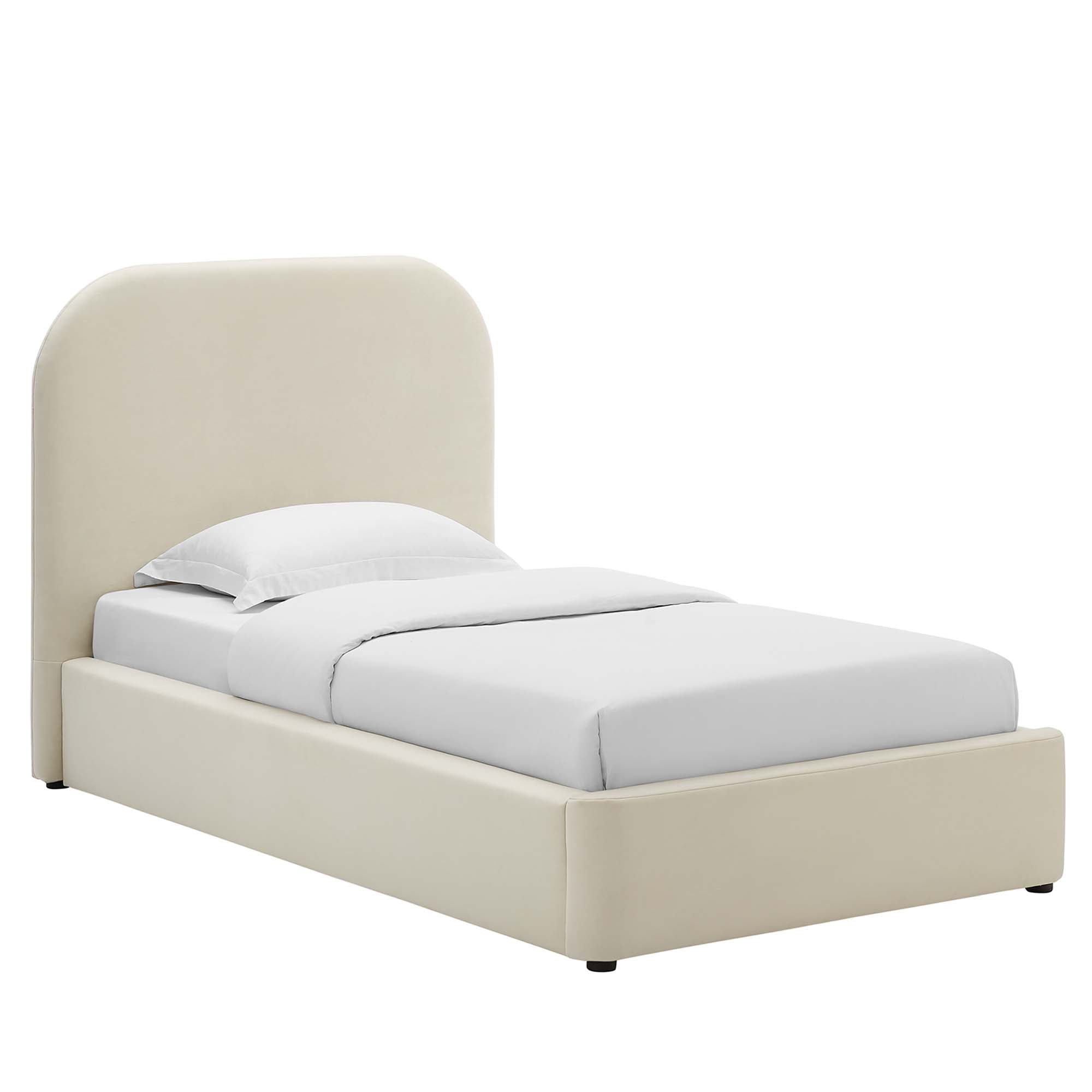 Keynote Performance Velvet Curved Platform Bed view 1